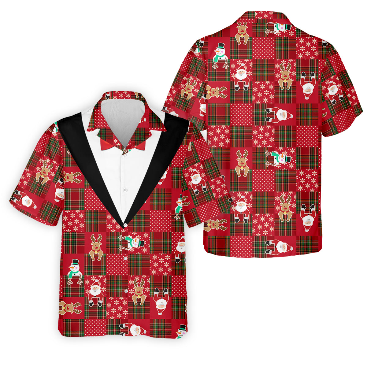 Red Plaid Funny Holiday Vintage Print Men's Golf Polo Shirtristmas Golf Shirt, Golf Gift For Men