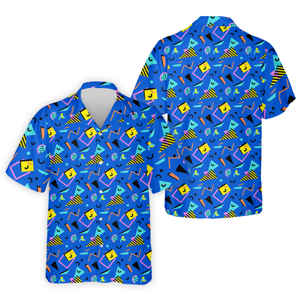 Playful Geometric Memphis Style Golf Tops For Men, Polo ShirtFor Men, Golf Shirts For Men