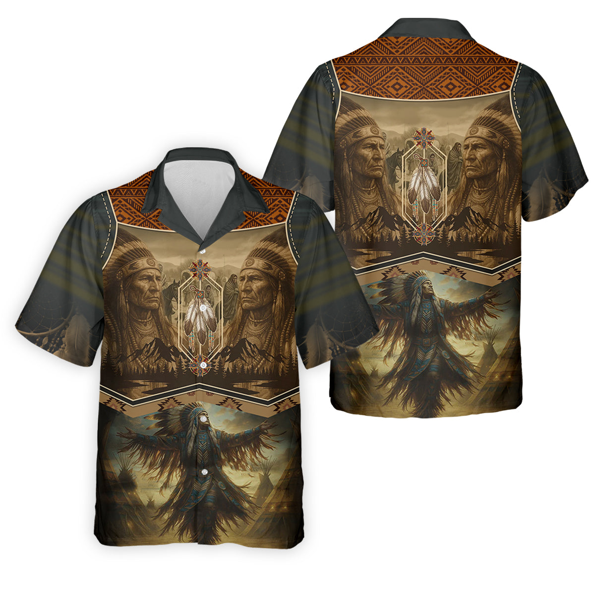 Spirit of the Ancestors Golf Tops For Men, Native American Ancestry Polo Shirtor Men, Indigenous Peoples Month