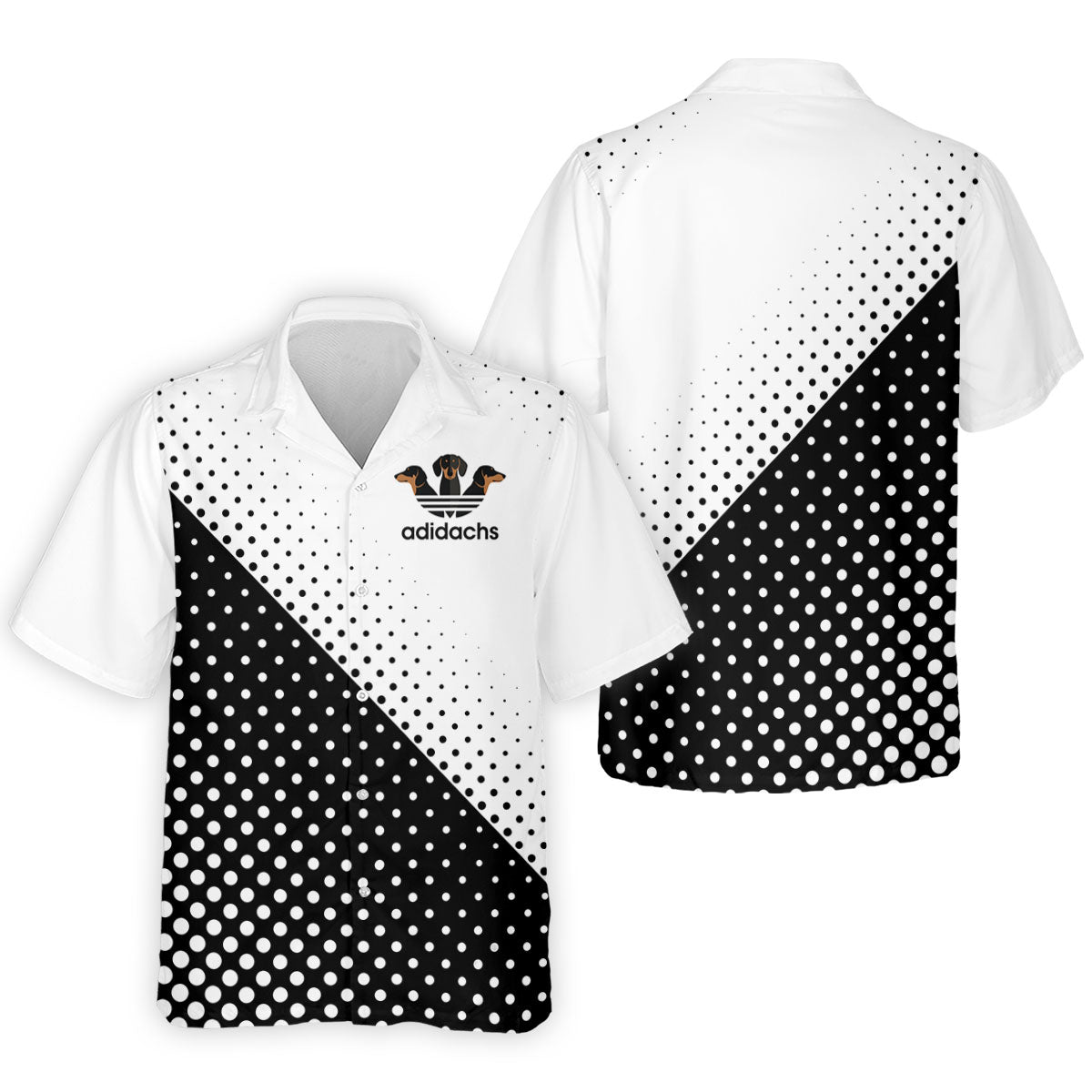 Adidachs Funny Dachshund White Golf Shirt, Men's Funny Golf Shirts, Polo Shirtor Men