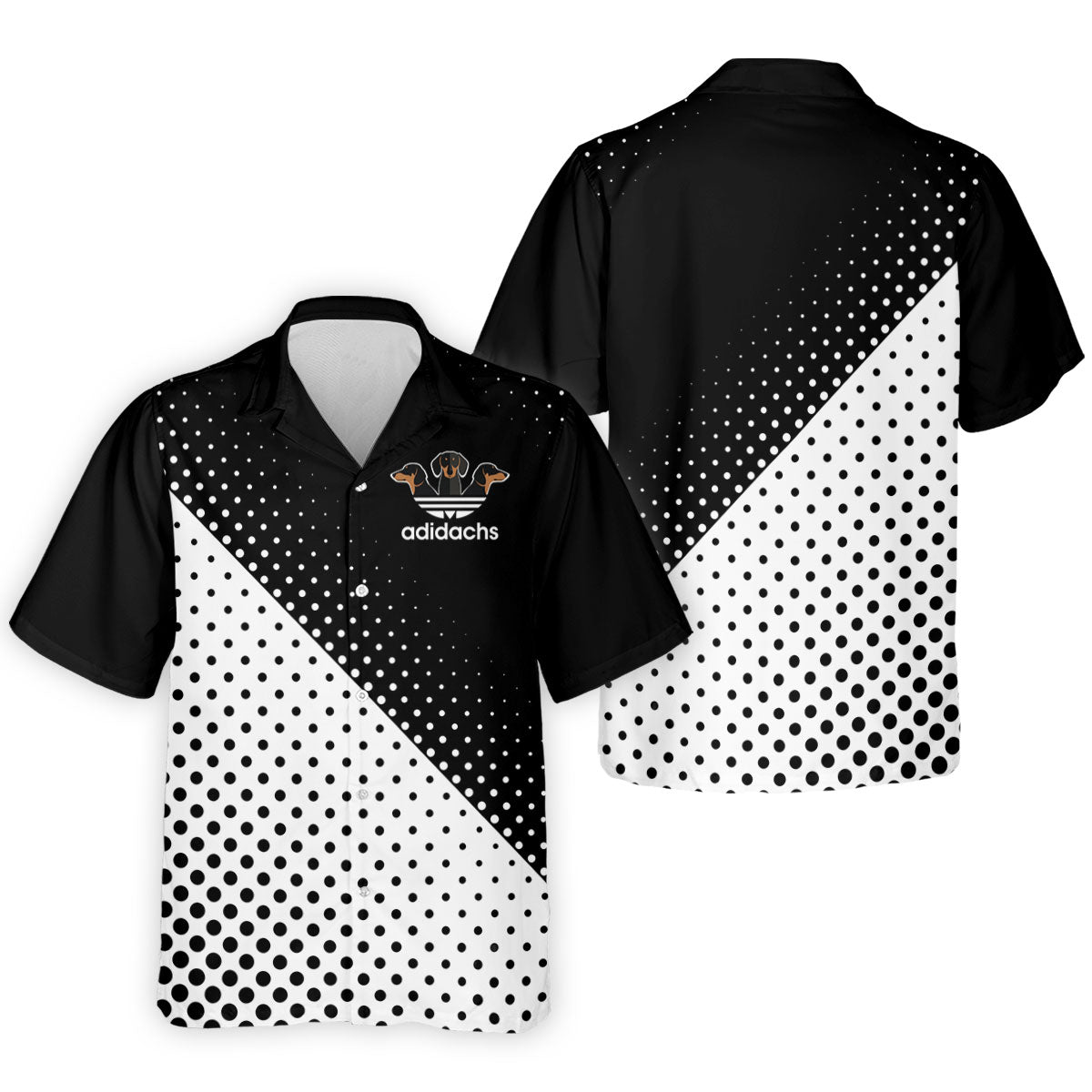 Adidachs Funny Dachshund Black Golf Shirt, Men's Funny Golf Shirts, Polo Shirtor Men