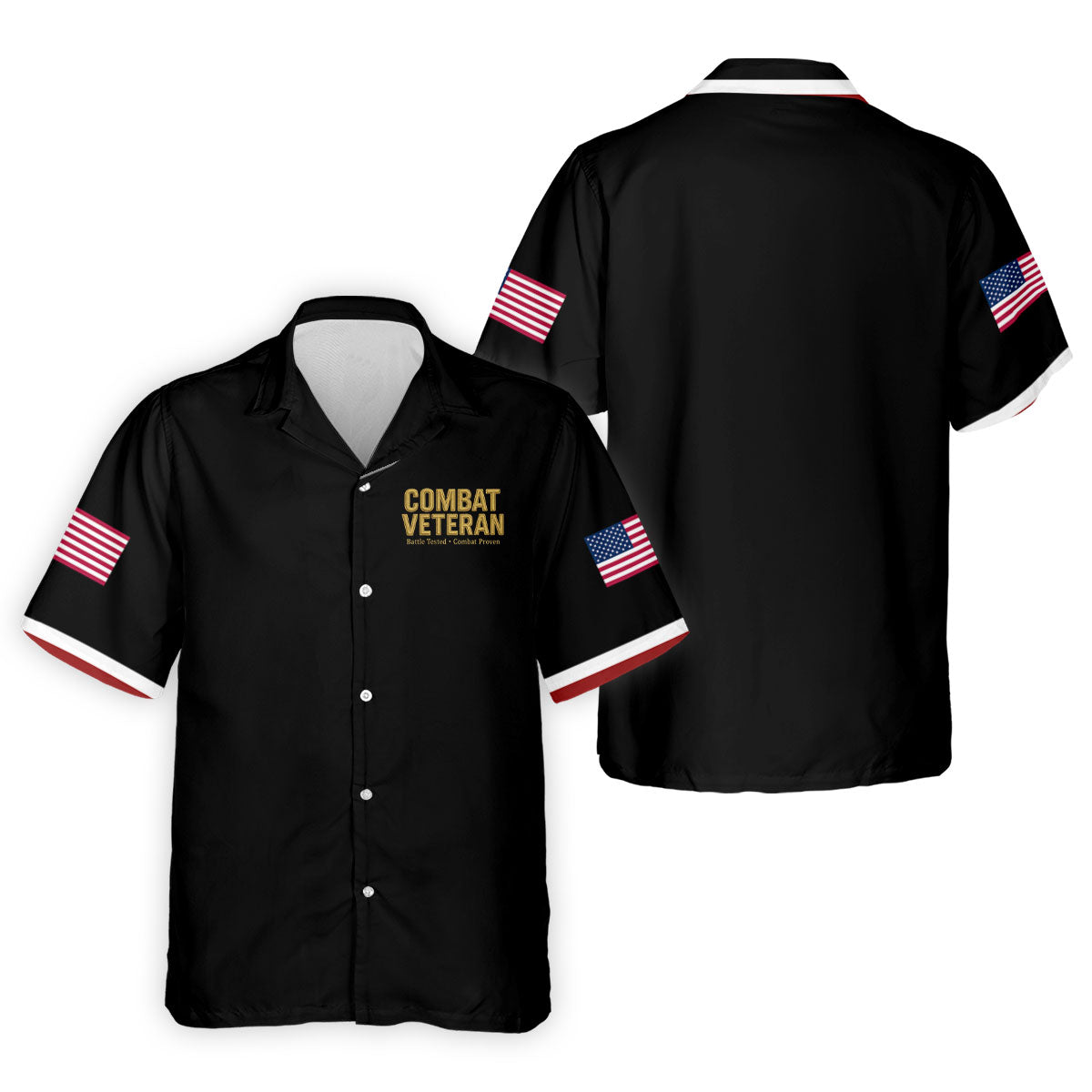 Combat Veteran 250 Years Patriotic Golf Shirt, Golf Shirts For Men, 4th Of July Golf Shirt