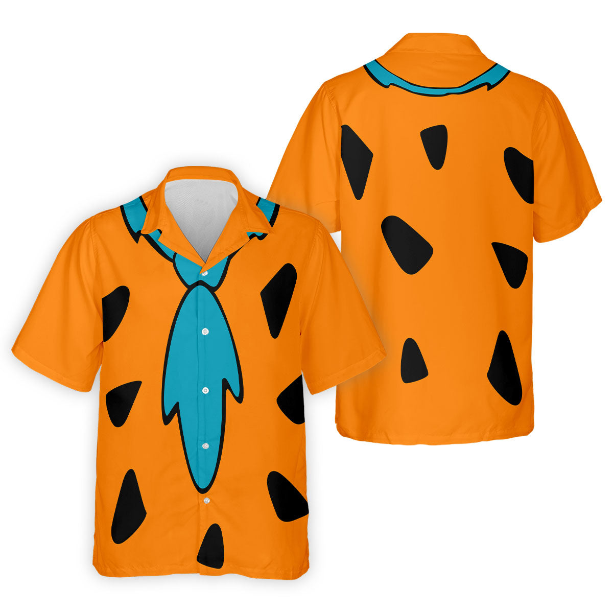 Orange Blue Stone Age Hawaiian Golf Shirt, Mens Golf Apparel, Golf Polo Shirts For Men