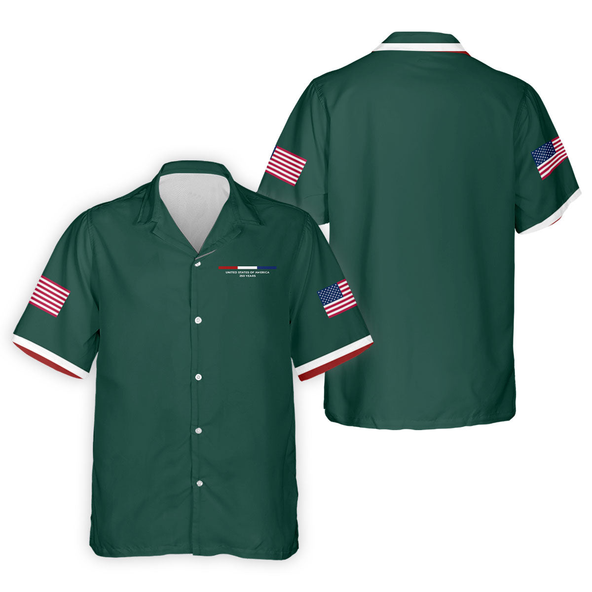 United States Of America 250 Years Green Golf Shirt, Patriotic Golf Shirt, Golf Shirts For Men