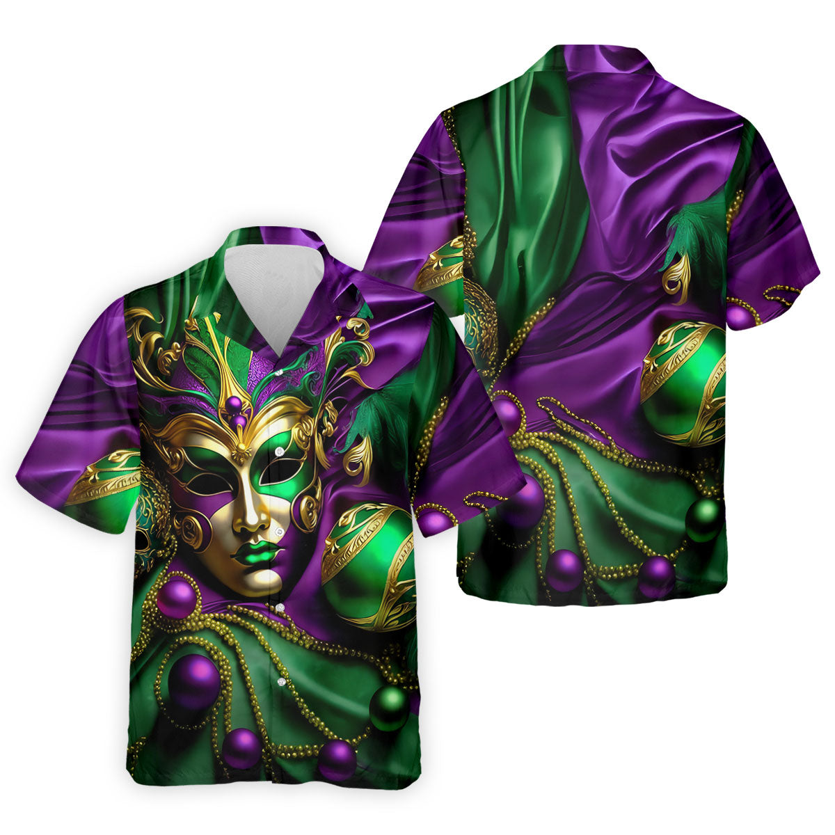 Mardi Gras Face Mask Purple Green Gold Polo ShirtFor Men, Golf Shirts For Men, Polo For Men