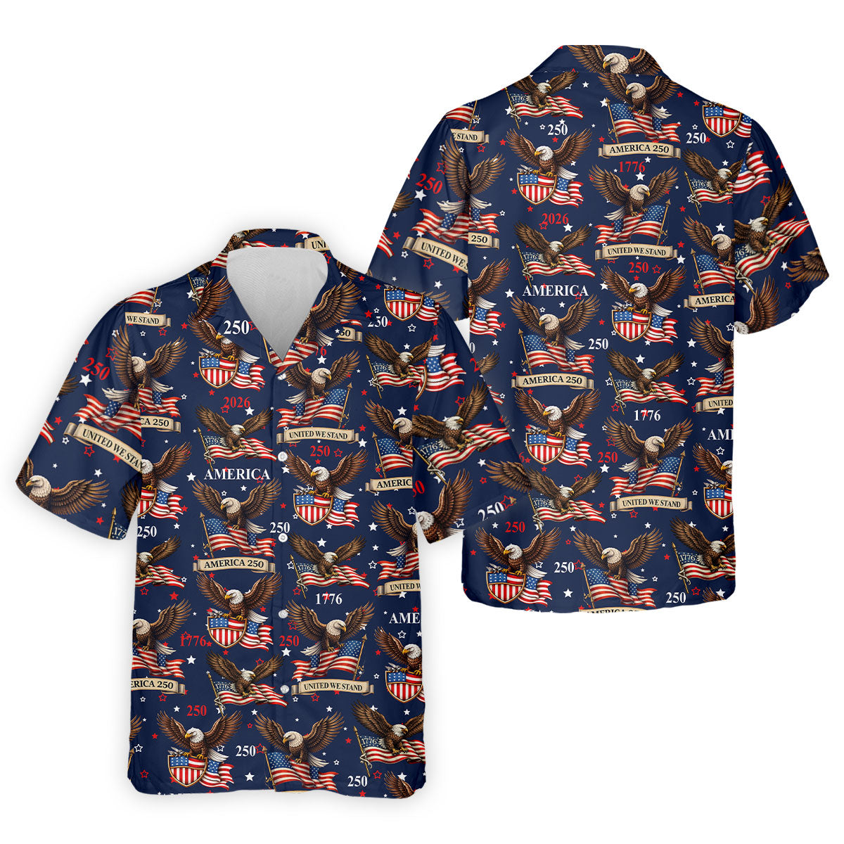America 250 American Flag Badge 4th Of July Navy Golf Shirt, Patriotic Golf Shirt, Golf Shirts For Men