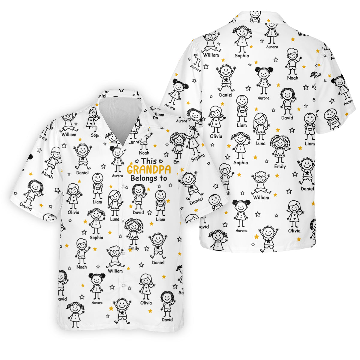 This Grandpa Dad Belongs To Kids Pet White Golf Shirt, Polo ShirtFor Men, Golf Gift For Men