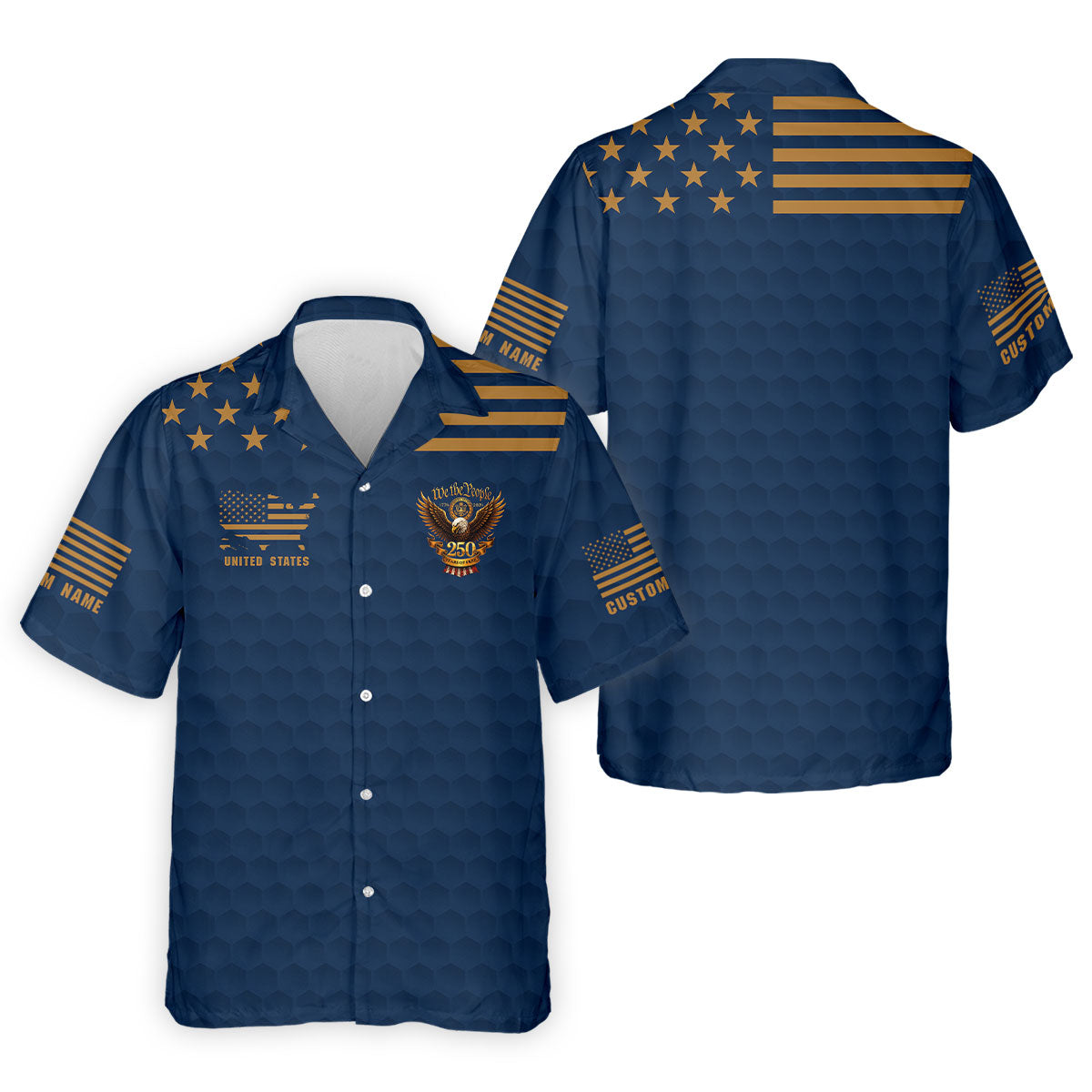 Navy Veteran We The People 250 Years Of Free 4th Of July Golf Shirt, Golf Shirts For Men