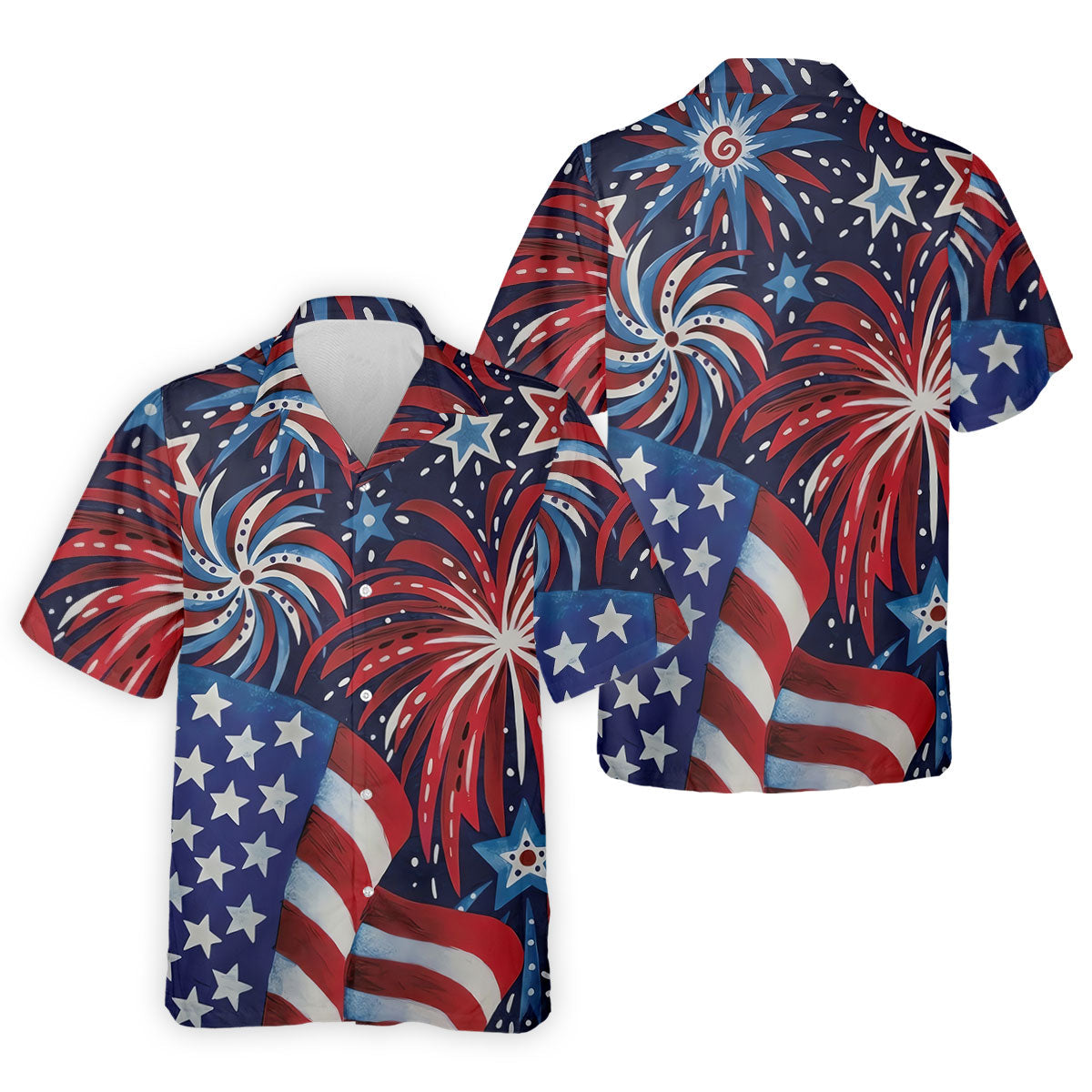 American Flag Pattern Red White Blue 250th Anniversary Patriotic Golf Shirt, Golf Shirts For Men