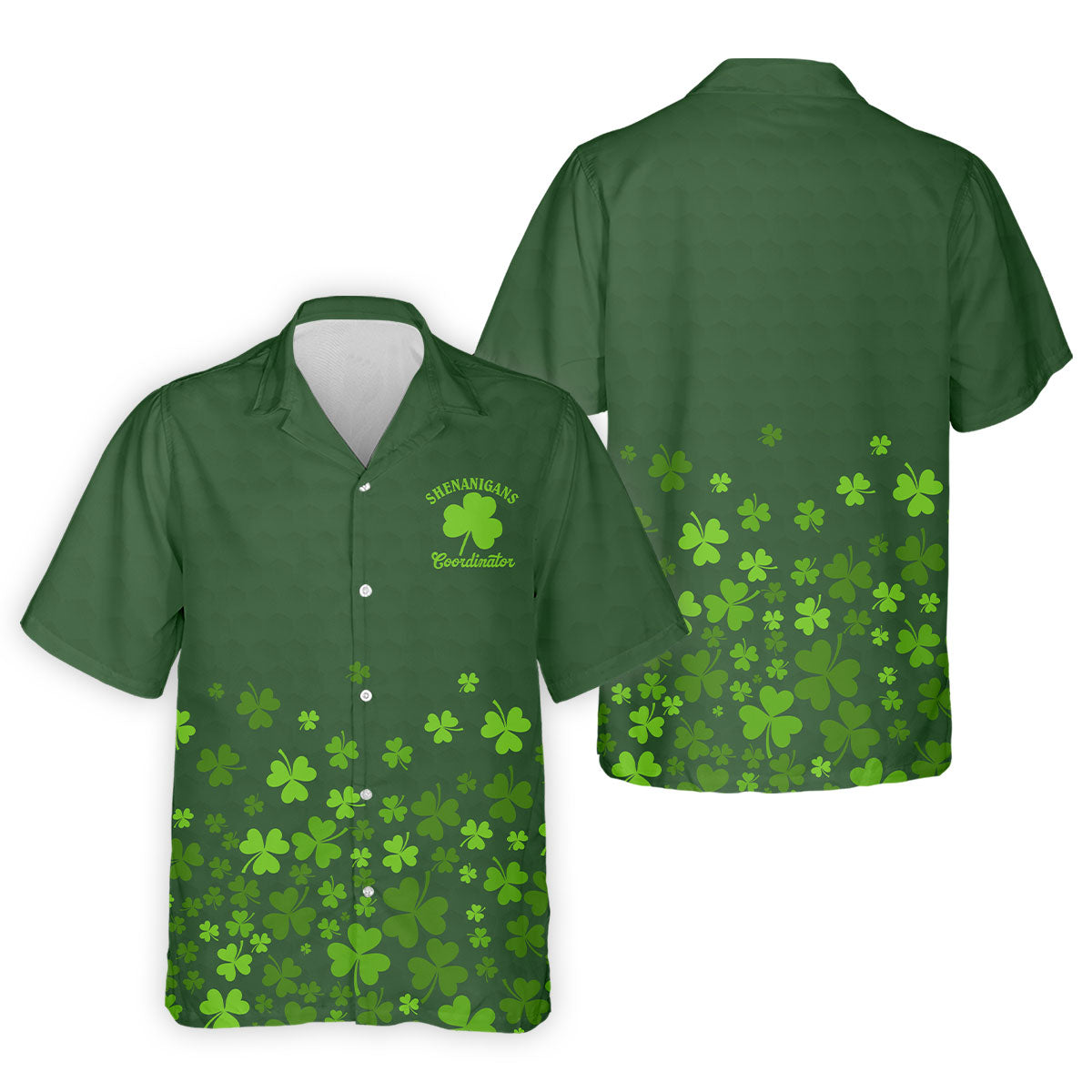 Shenanigans Coordinator Golf Ball Pattern St Patrick Day Green Golf Shirt, Golf Tops For Men, Golf Shirts For Men