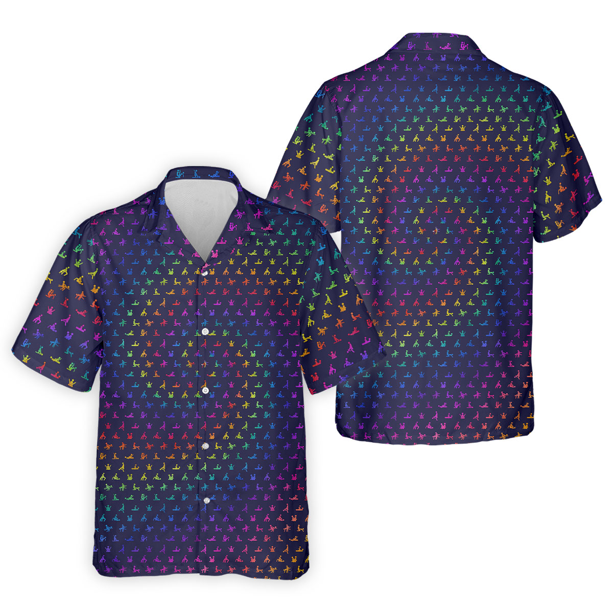 Naughty Position Adult Humor Rainbow Effect Men's Golf Polo Shirt Golf Gift For Men, Golf Shirts For Men