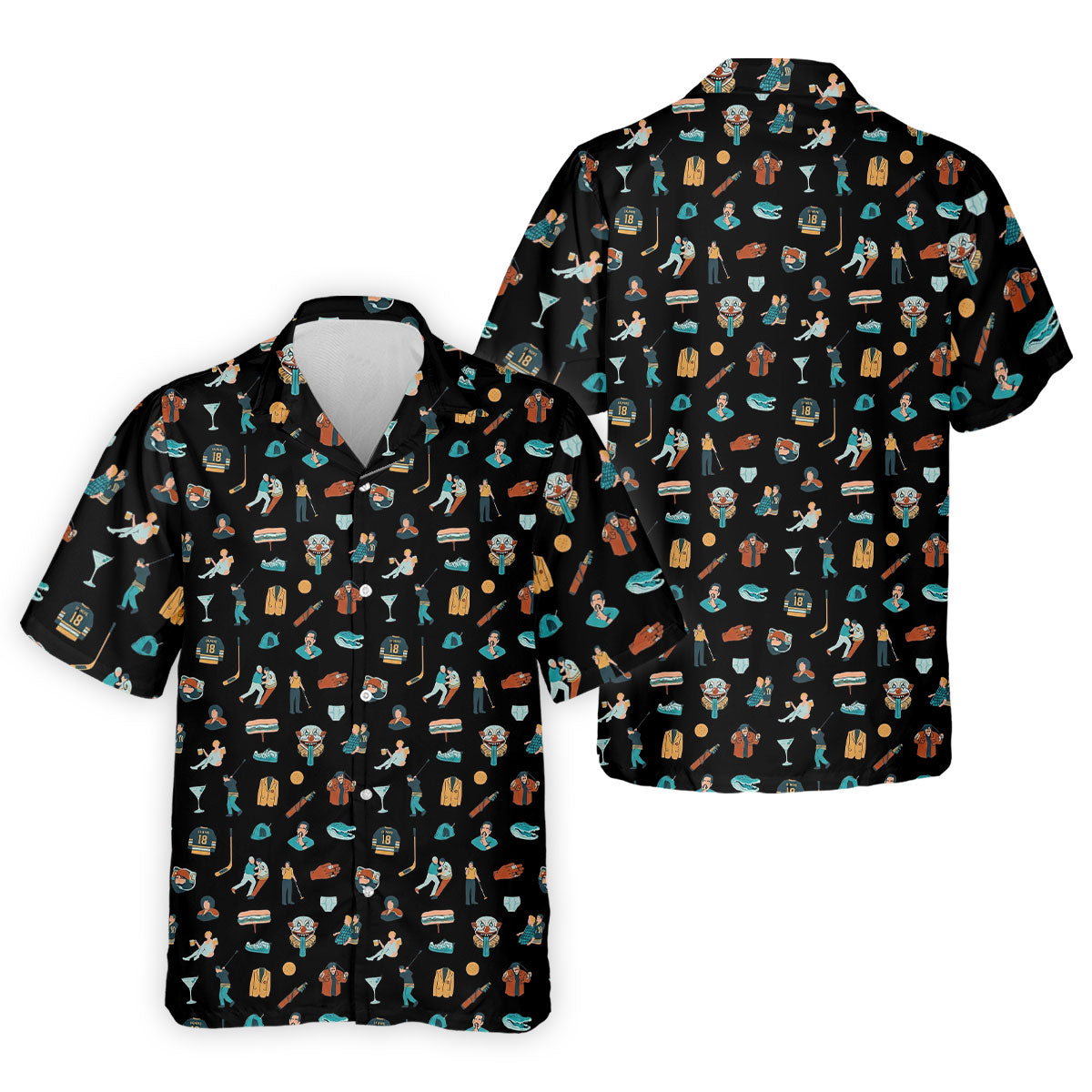 30th Anniversary Sport Movie Character Black Golf Shirt, Men's Funny Golf Shirts, Golf Shirts For Men