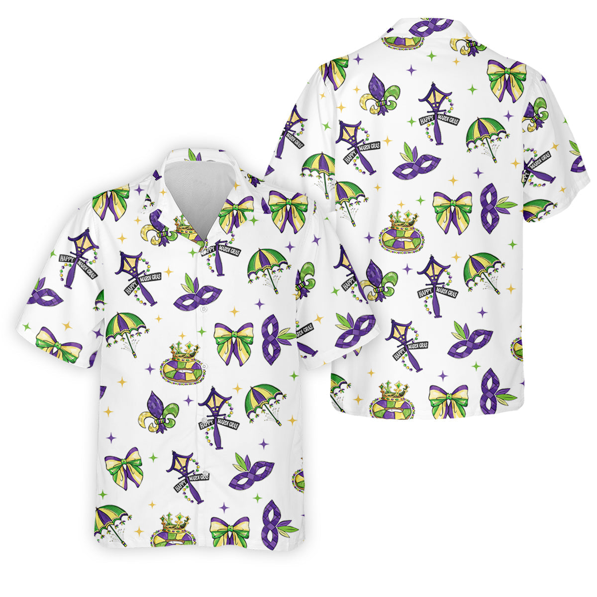 Fleur De Lis Carnival Masks Happy Mardi Gras White Golf Shirt, Polo ShirtFor Men, Golf Shirts For Men