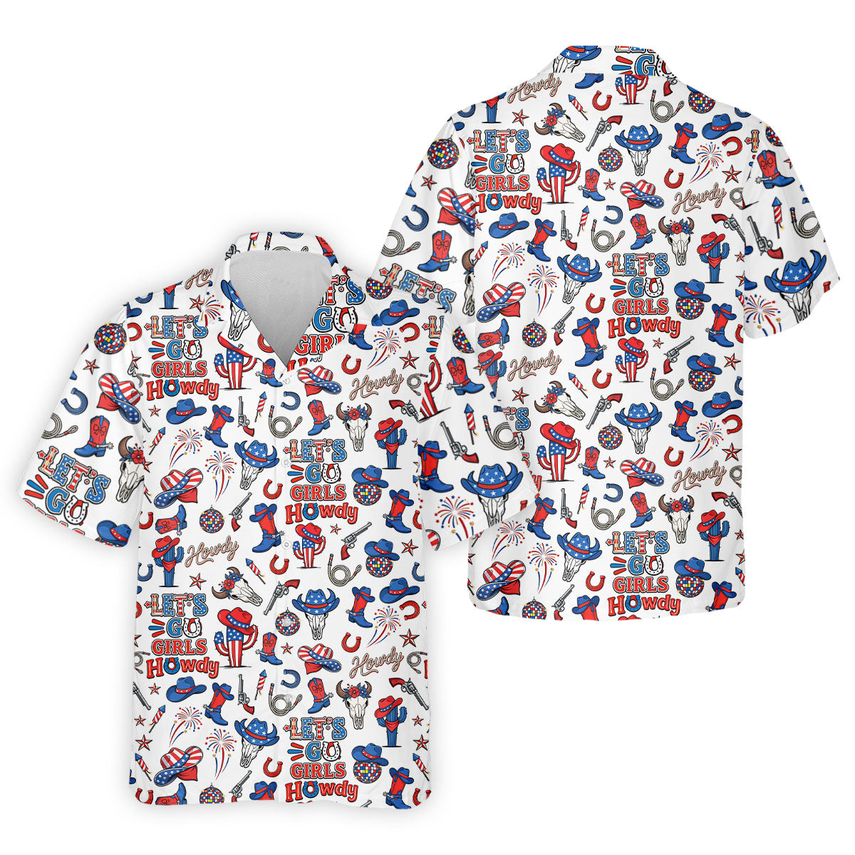 Let's Go Girl Howdy 250th Anniversary Western Cowboy Patriotic 4th Of July Golf Shirt, Golf Shirts For Men