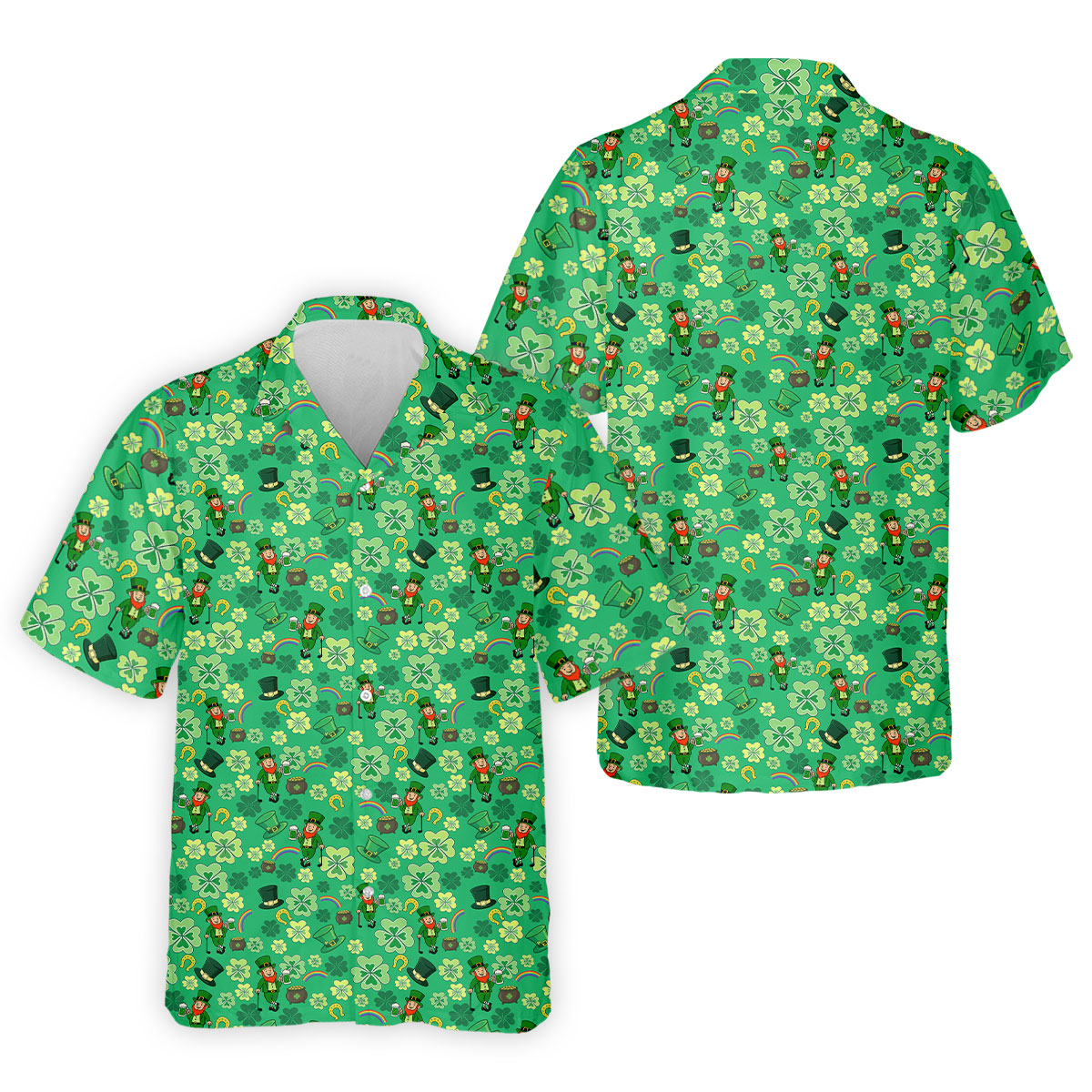 Shamrock St Patrick's Day Light Green Golf Shirt, Polo ShirtFor Men, Golf Shirts For Men, Golfing Apparel