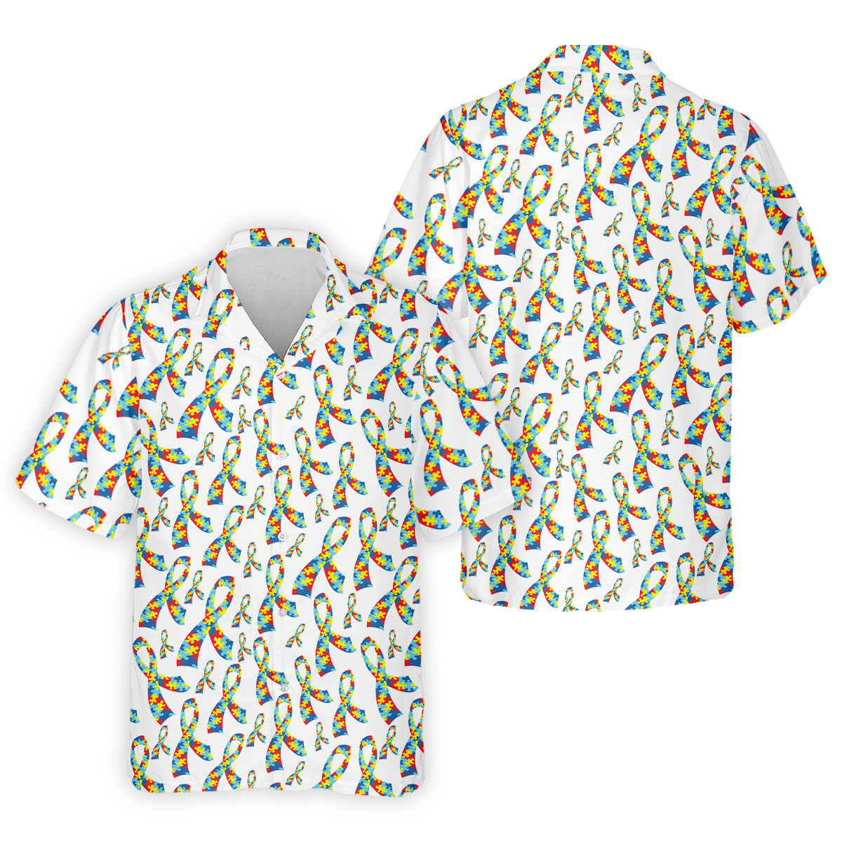 Autism Awareness Ribbon Golf Tops For Men, Autism Ribbon Polo ShirtFor Men, Golf Shirts For Men
