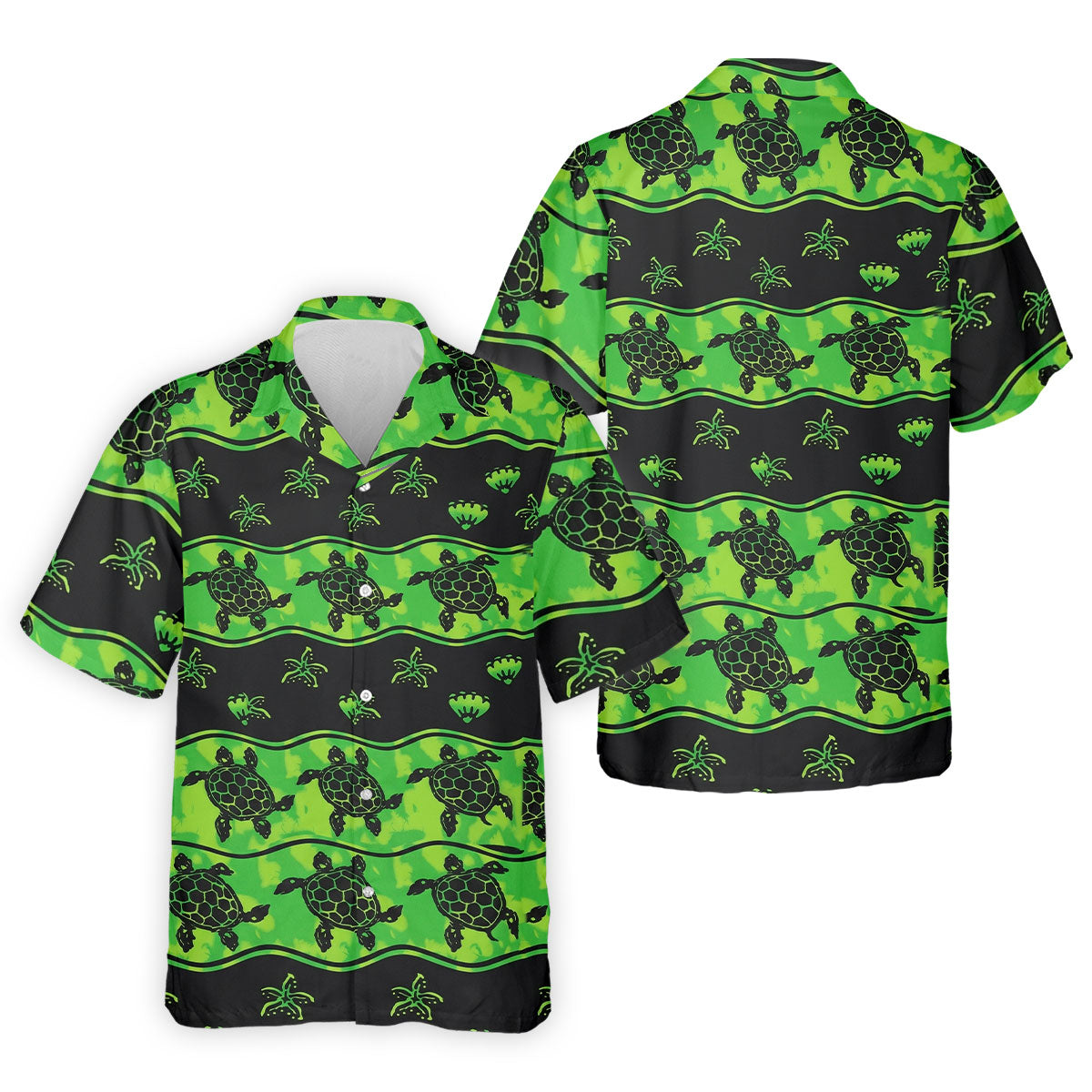 Sea Turtles Sea Creatures Pattern Hawaiian Golf Shirt, Polo Shirtor Men, Golfing Apparel