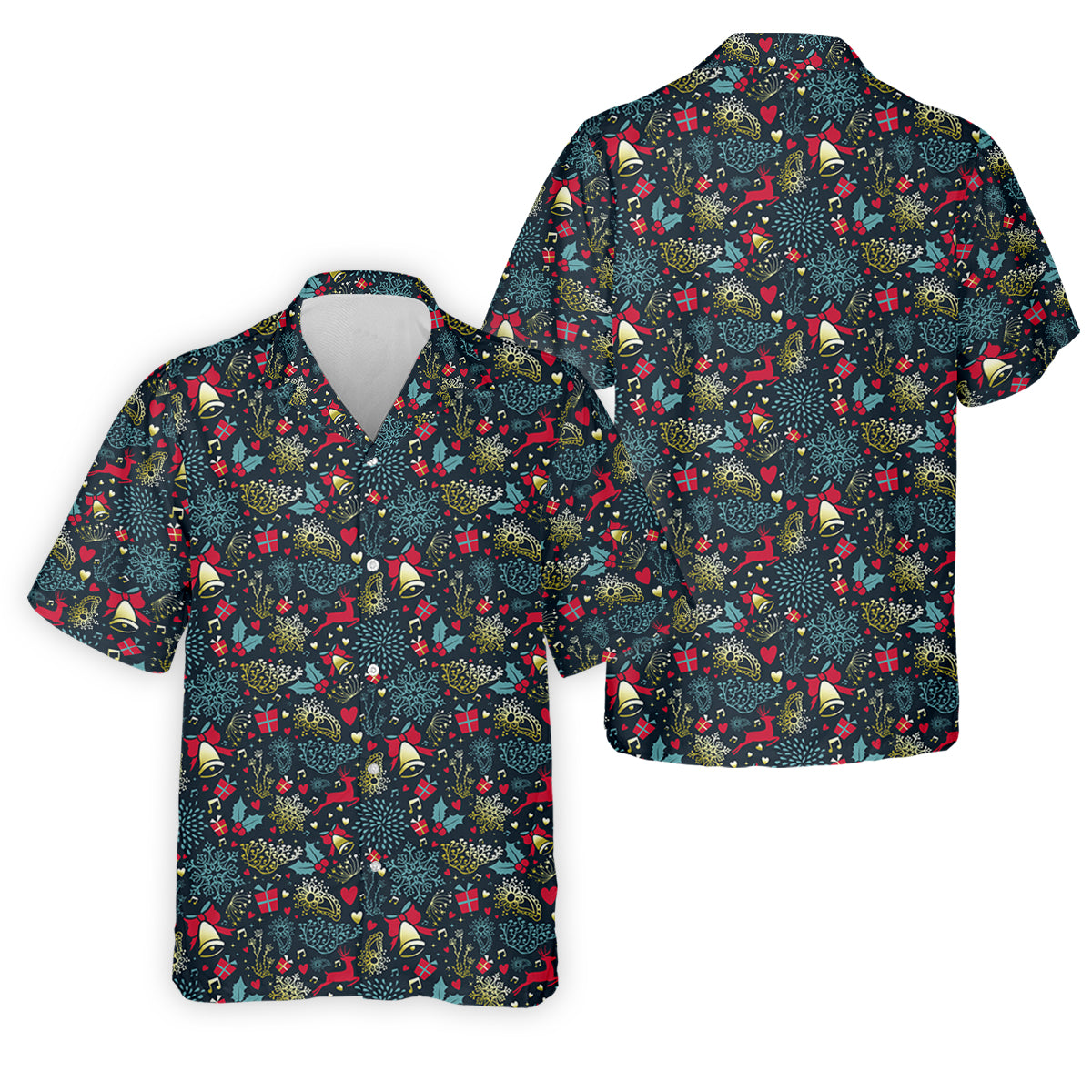 Christmas Reindeer Xmas Themed Men's Golf Polo Shirtristmas Golf Shirt, Golf Gift For Men