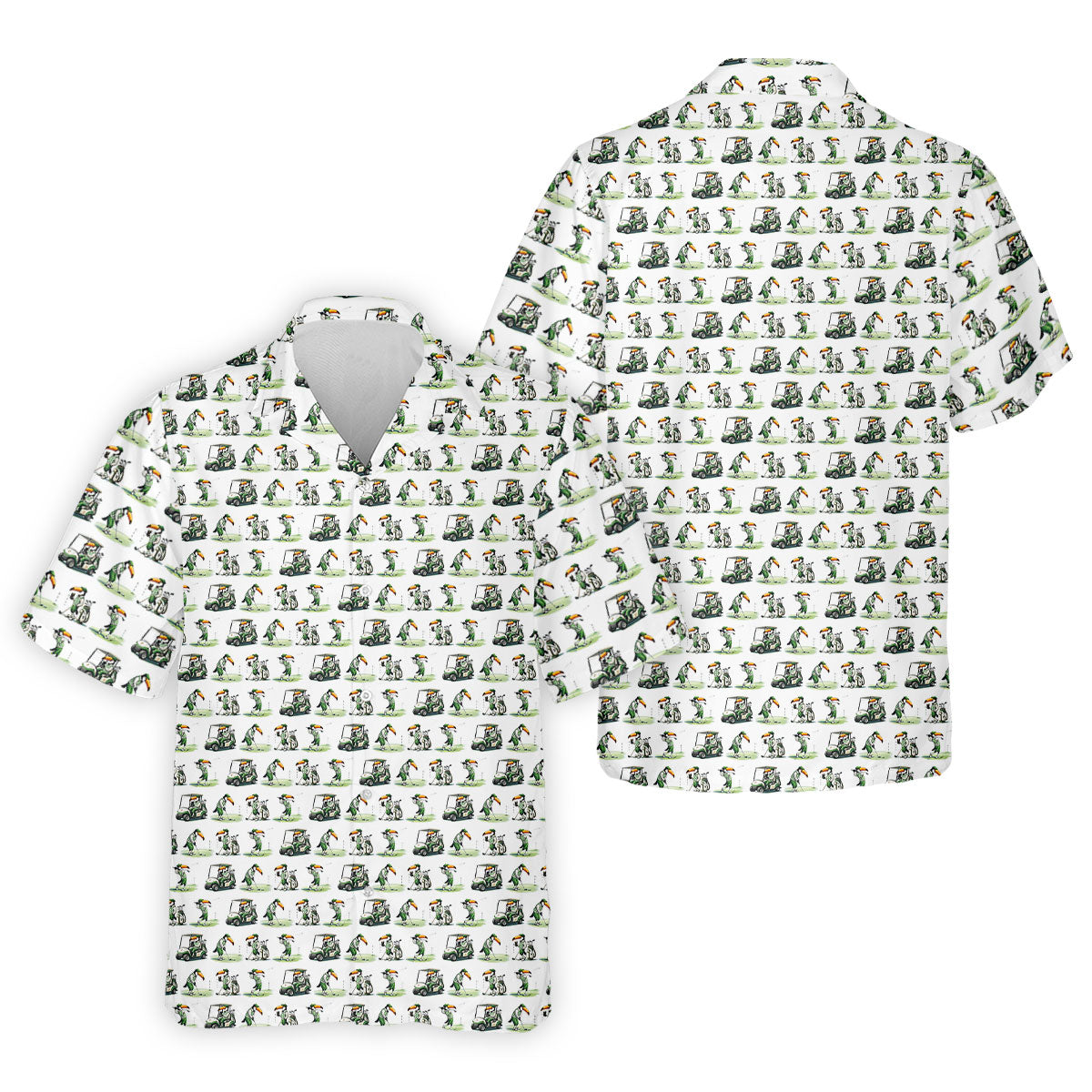 Funny Toucan Golf Pose White And Green Golf Tops For Men, Polo ShirtFor Men, Golf Shirts For Men