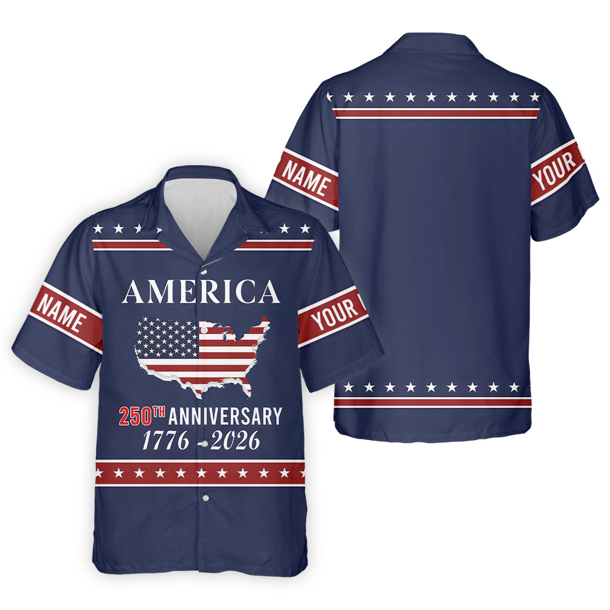 America 250th Anniversary 1776-2926 Navy Golf Shirt, 4th Of July Patriotic Golf Shirts For Men
