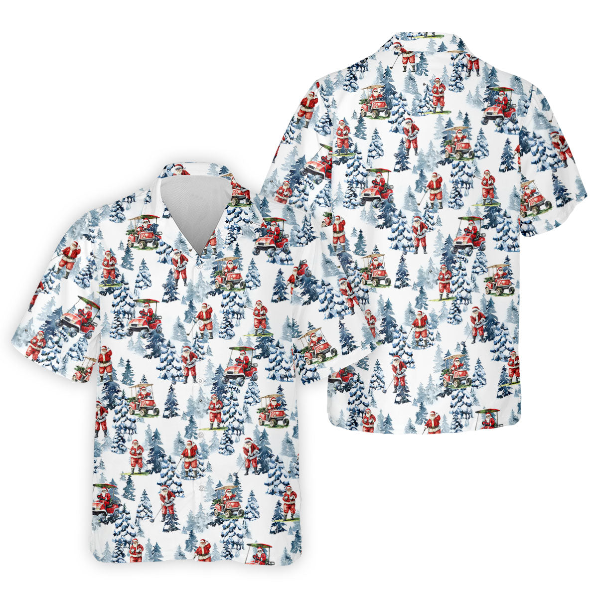 Santa Golfing Polo Shirt, Fun Golf Shirts For Men, Christmas Golf Shirt, Golf Lover Xmas Gift