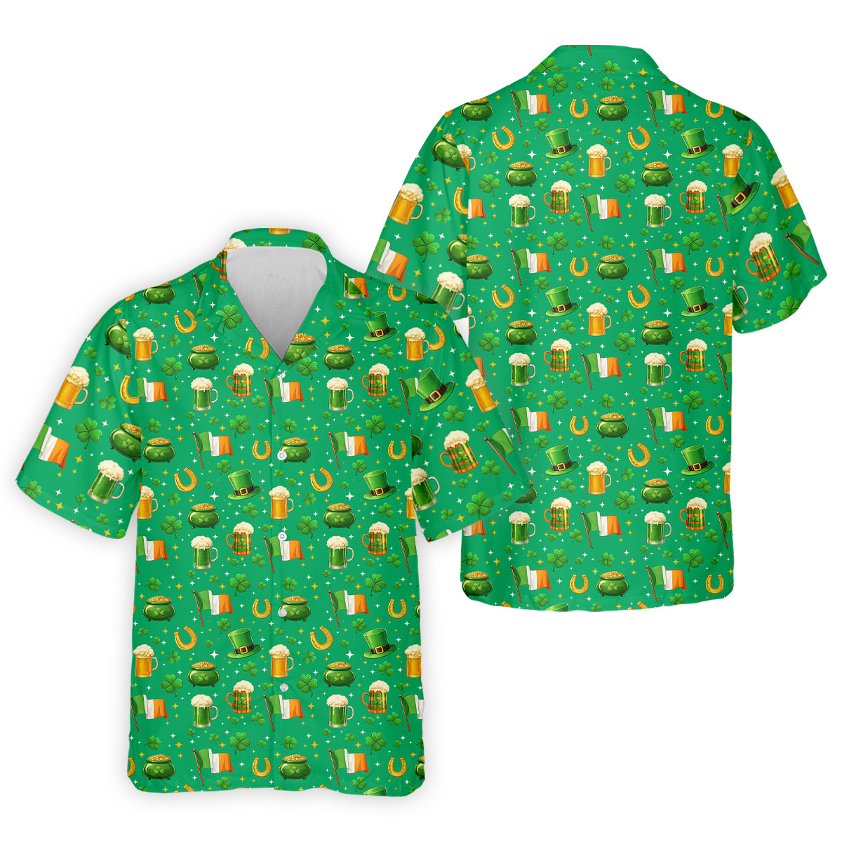 St Patrick's Day Pot Of Gold Leprechaun Hats Irish Flag Golf Tops For Men, Golf Gift For Men, Golf Shirts For Men