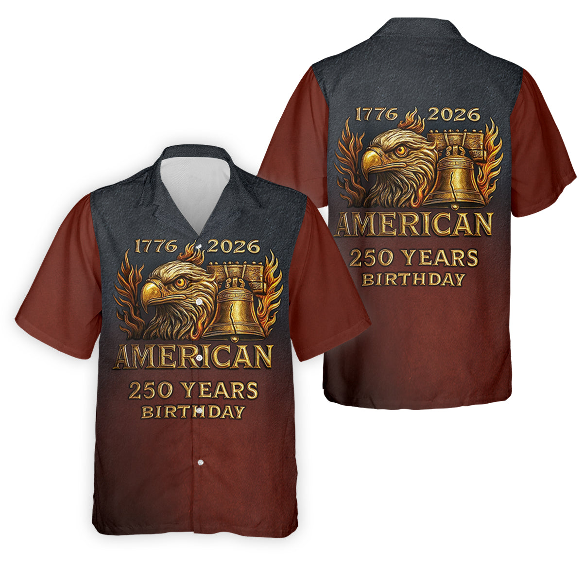 American 250 Years Birthday Navy And Maroon Golf Shirts For Men, 250th Anniversary Polo ShirtFor Men