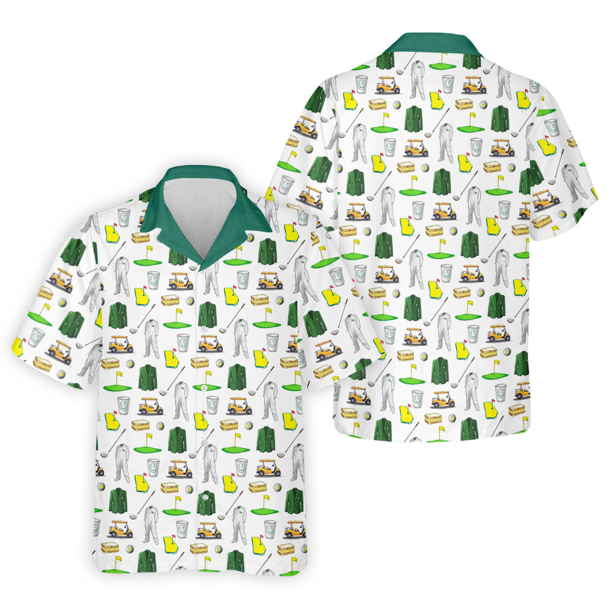 Golf Tournament Augusta Golf Seamless Pattern Performance Golf Shirt, Golf Tops For Men, Golf Shirts For Men