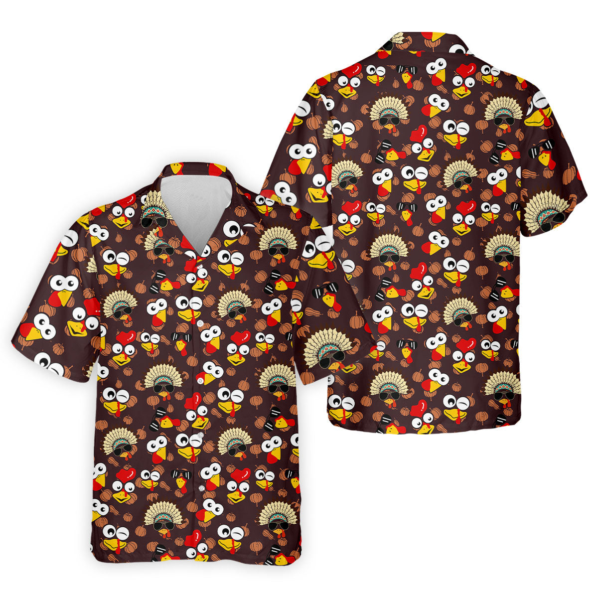 Thanksgiving Polo Golf Tops For Men, Pumpkin Turkey Fun Golf Shirts For Men, Thanksgiving Golf Gift For Men