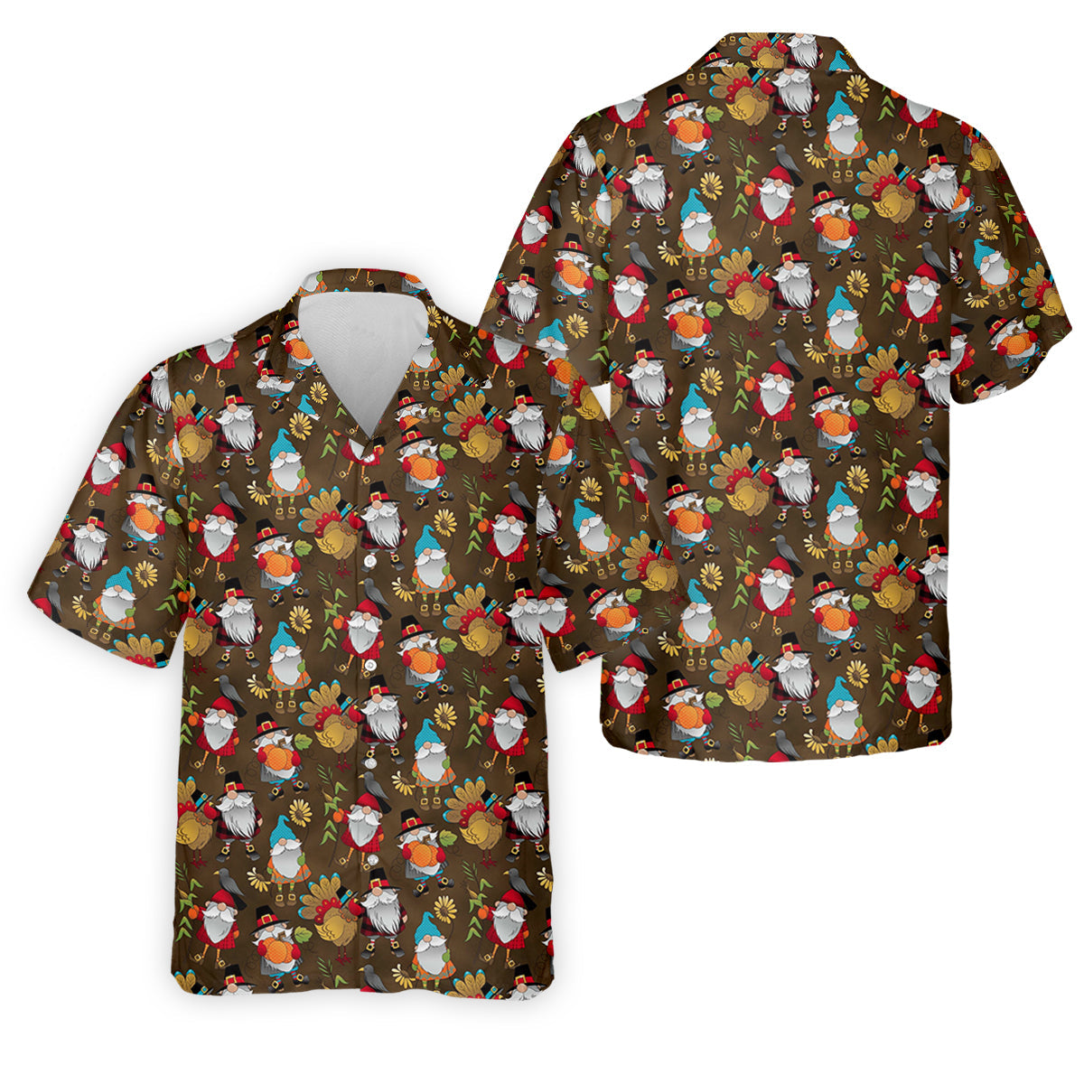 Turkey Gnome Thanksgiving Golf Tops For Men, Fun Golf Shirts For Men, Polo ShirtFor Men, Golfing Apparel