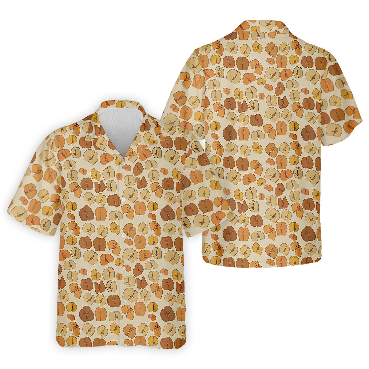 Funny Peach Golf Tops For Men, Men's Funny Golf Shirts, Unique Gift For Golfer, Golfing Apparel