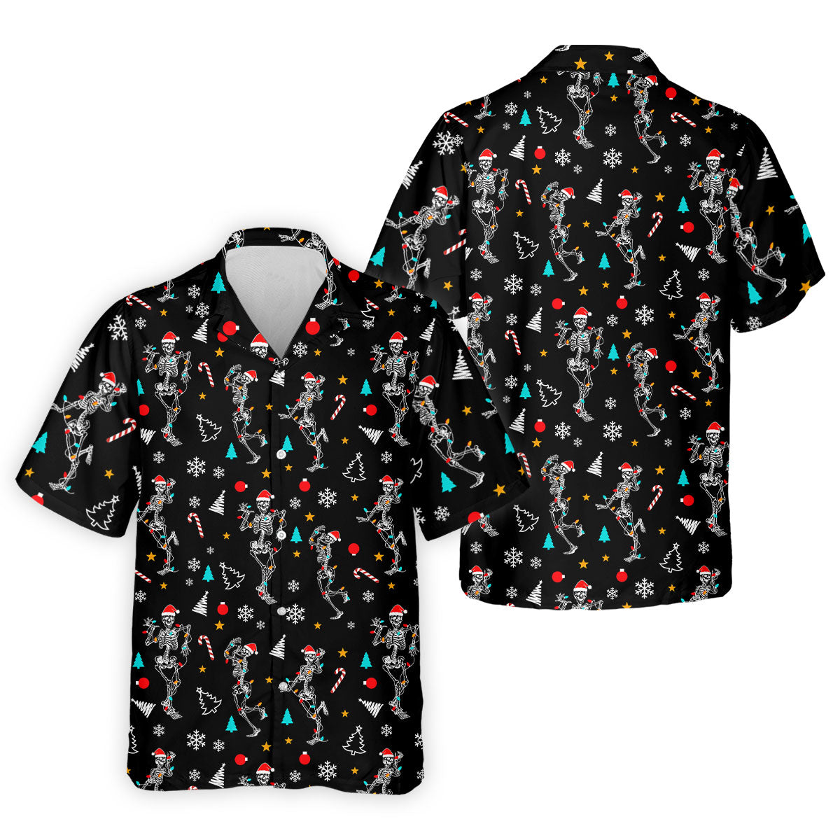 Skeleton Christmas Fun Golf Shirts For Men, Christmas Golf Shirt, Polo ShirtFor Men, Cool Golf Gift
