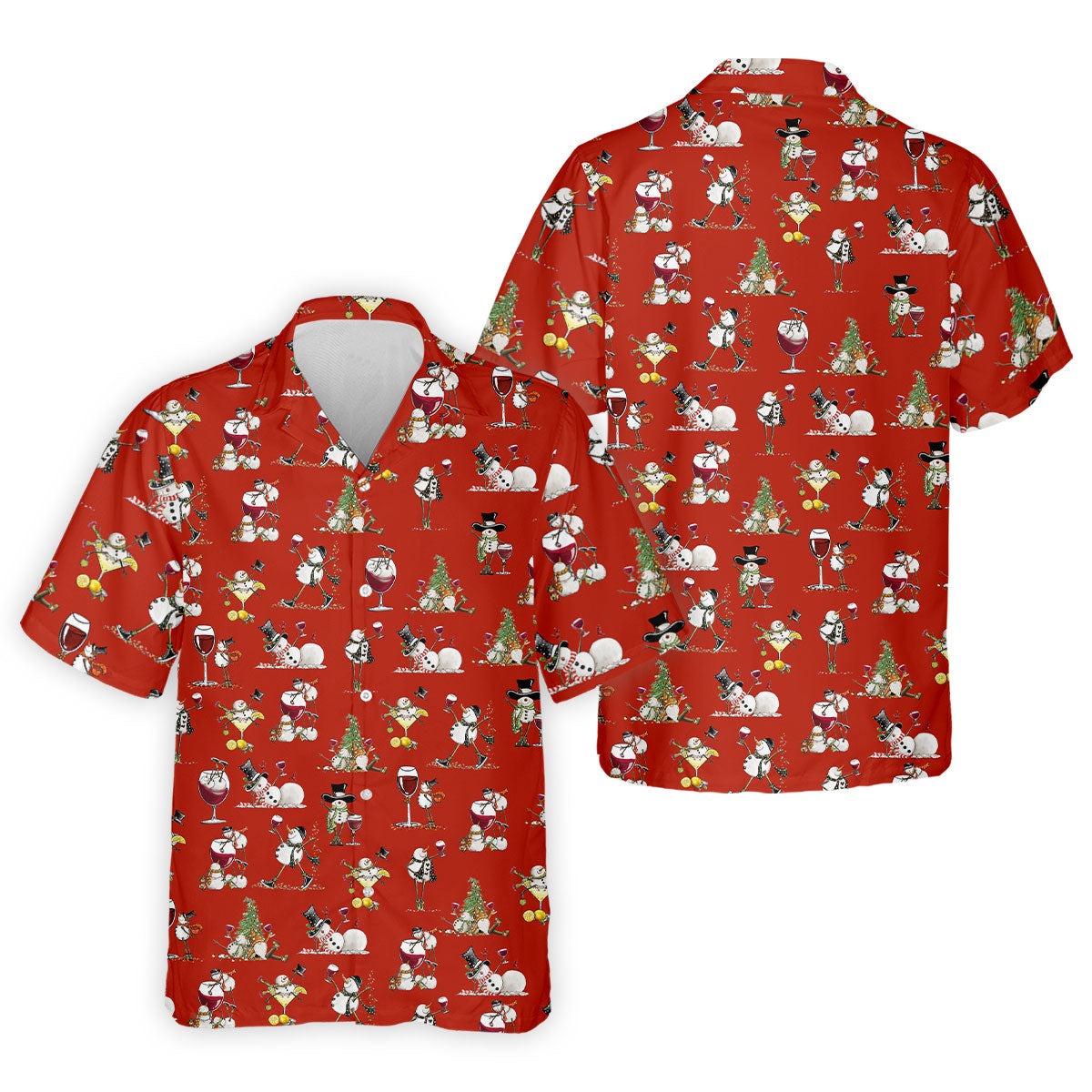Funny Snowman Drinking Wine Red Golf Shirt, Christmas Golf Shirt, Polo Shirt Men, Golf Gift For Men