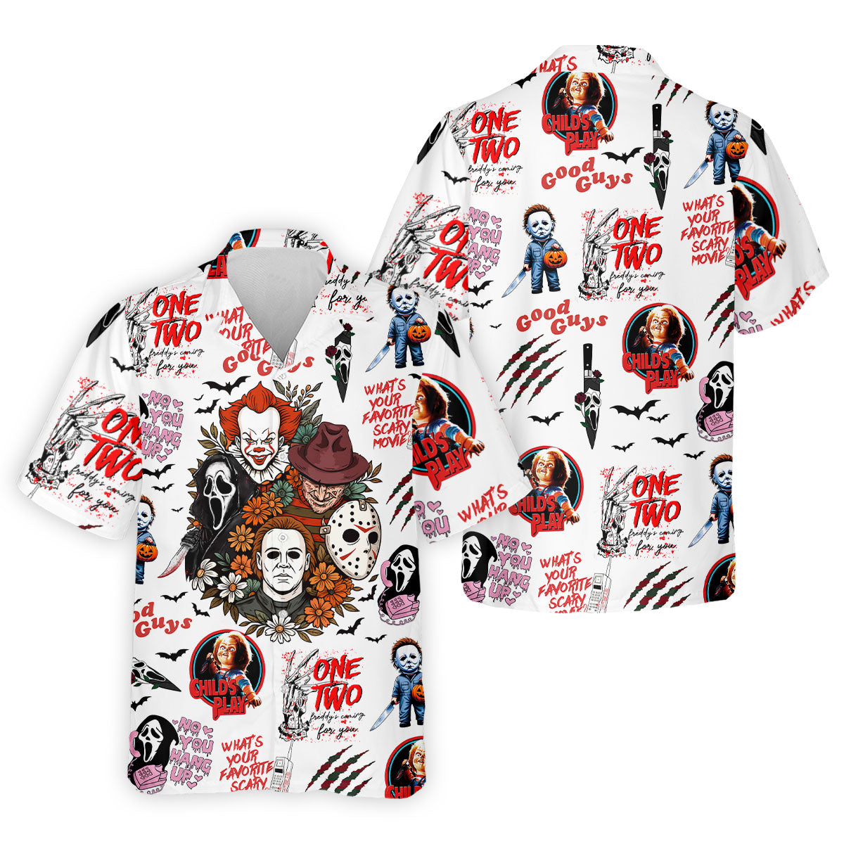 Horror Halloween Character Halloween Golf Shirt, Cool Golf Gift For Horror Fan, Polo ShirtFor Men