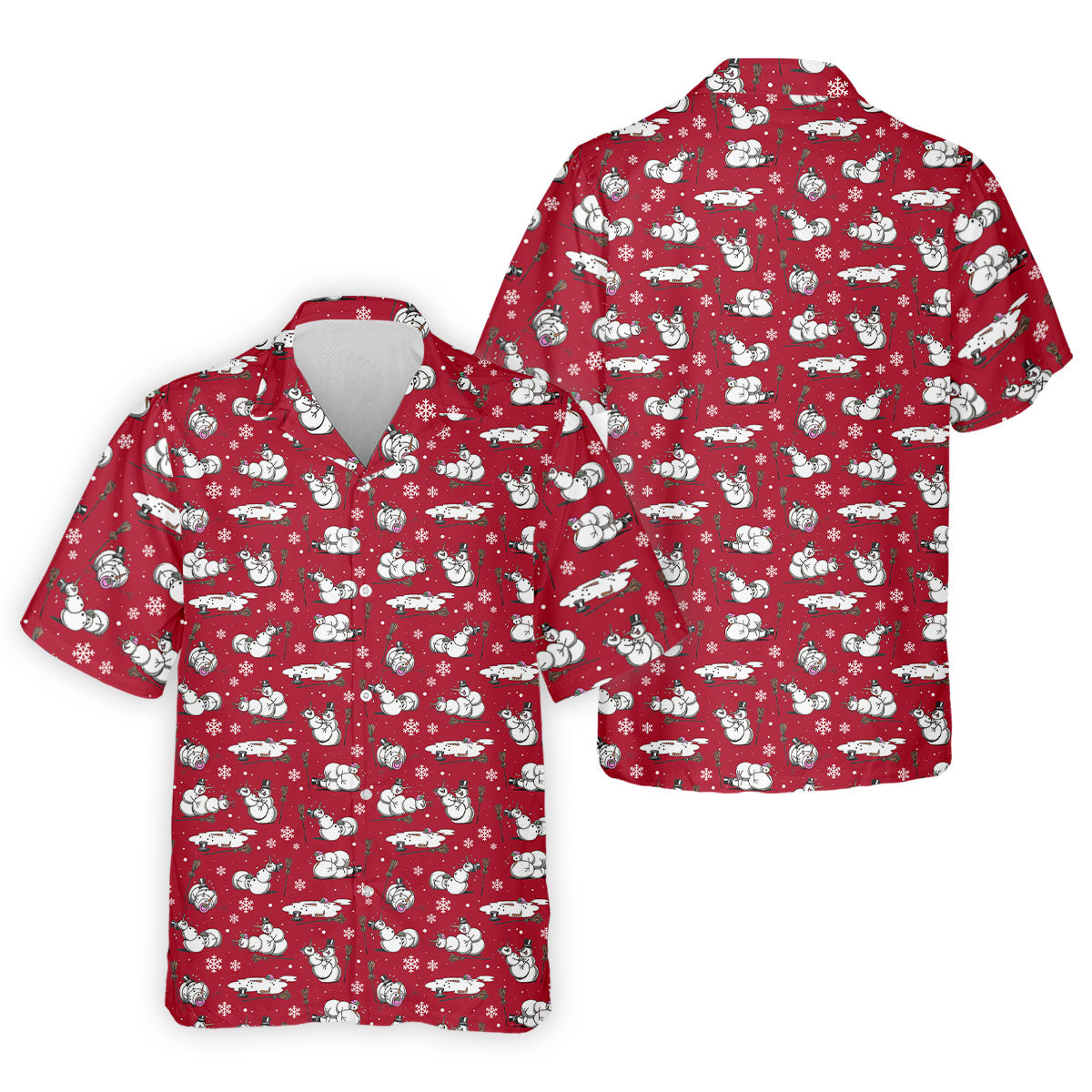 Funny Snowman Naughty Couple Red Golf Shirt, Christmas Golf Shirt, Golf Gift For Him, Polo ShirtFor Men