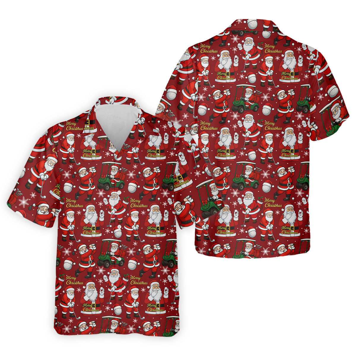 Funny Santa Golfing Christmas Polo Shirt Christmas Golf Shirt, Polo ShirtFor Men, Golf Gift For Men