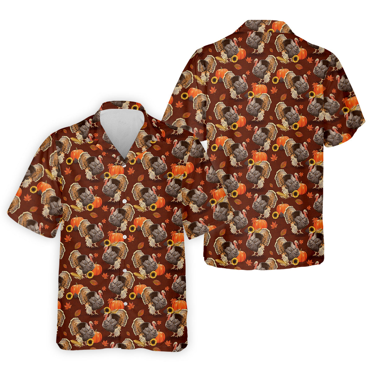 Thanksgiving Day Autumn Turkey Golf Shirt, Fun Golf Shirts For Men, Golfing Apparel, Golf Shirts For Men