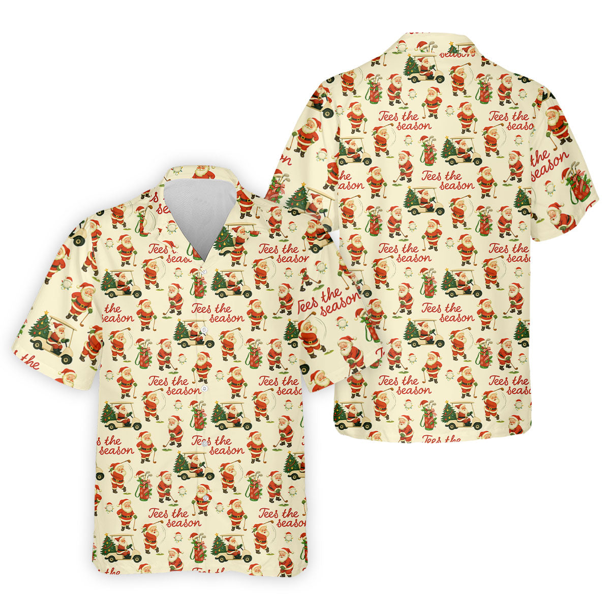 Tees The Season Funny Santa Claus Golf Tops For Men, Christmas Golf Shirt, Polo ShirtFor Men, Golf Gift For Men