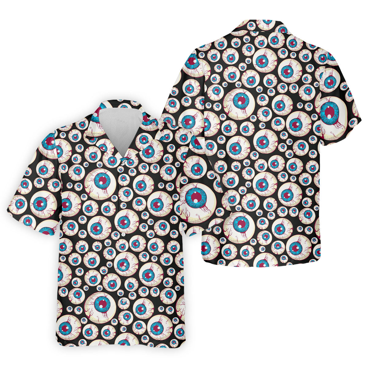 Black And White Eyeball Pattern Golf Tops For Men, Unique Gift For Golfer, Polo For Men