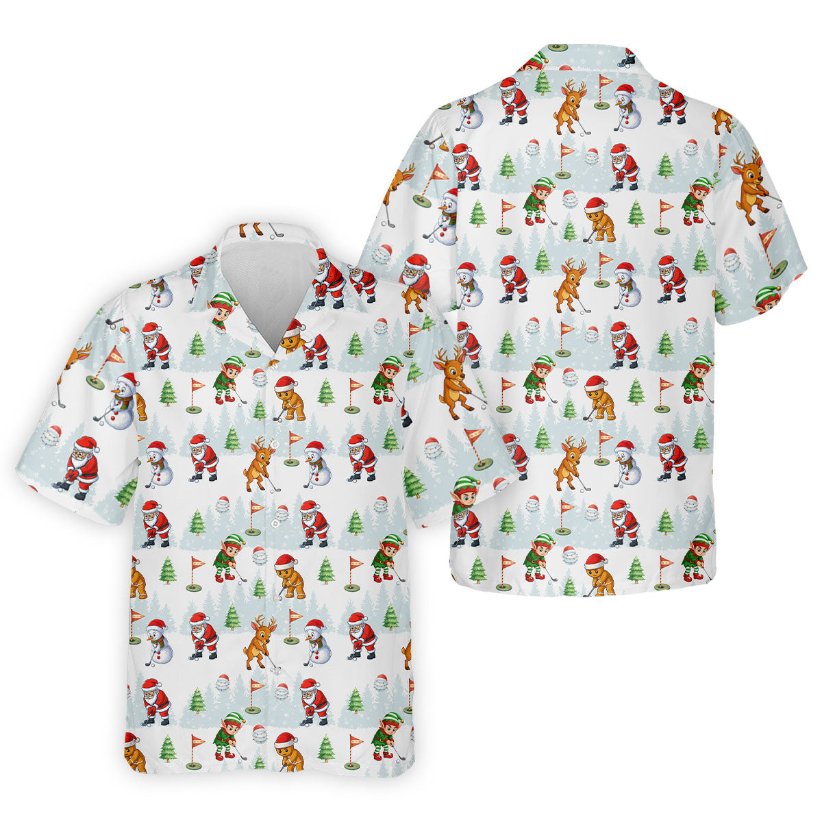 Classic Christmas Characters Golf Tops For Men, Cute Golf Outfit, Fun Golf Shirts For Men, Christmas Golf Shirt