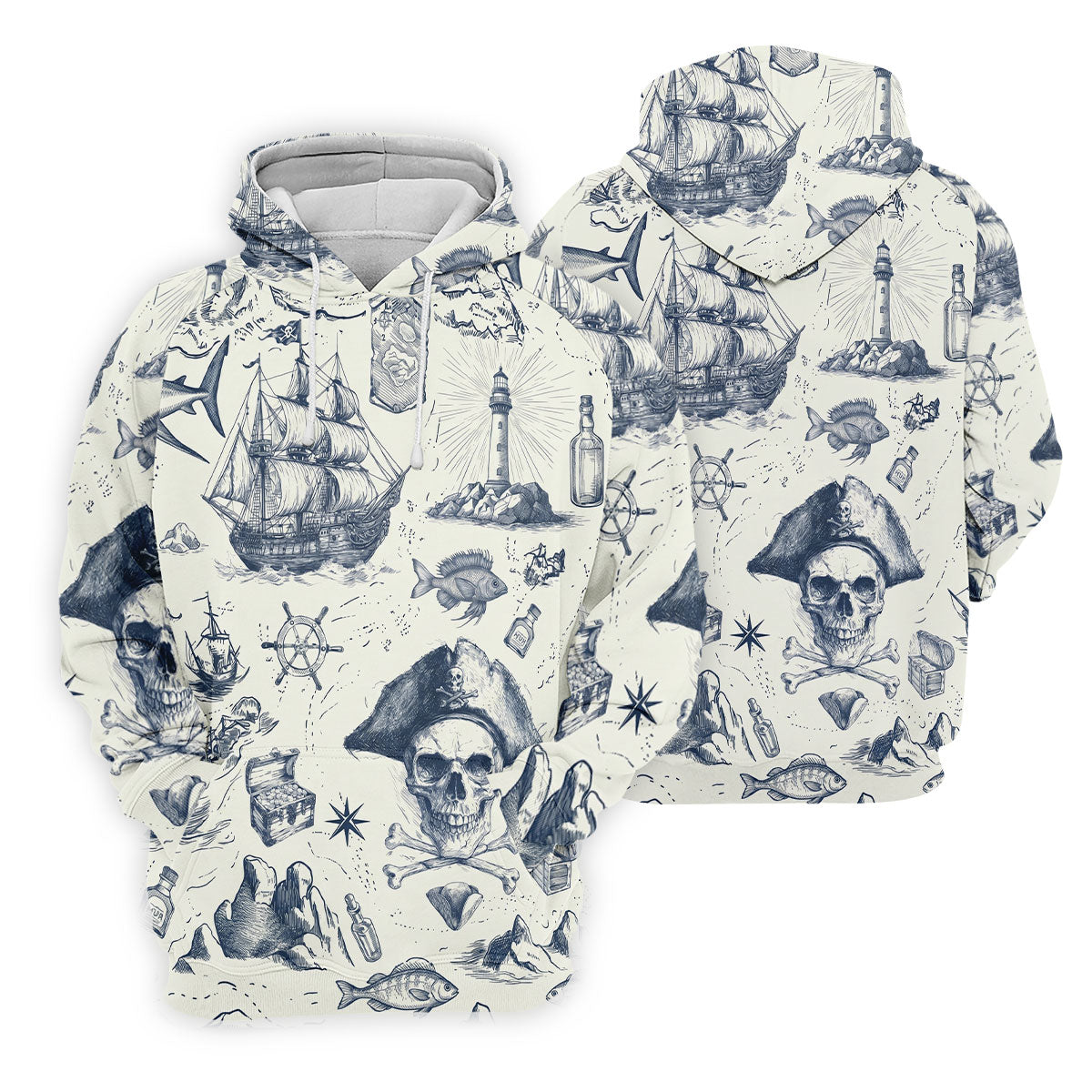 Ivory Vintage Pirate Map Pattern Golf Shirt, Women's Golf Shirt, Hawaiian Golf Shirt, Golf Polo For Women