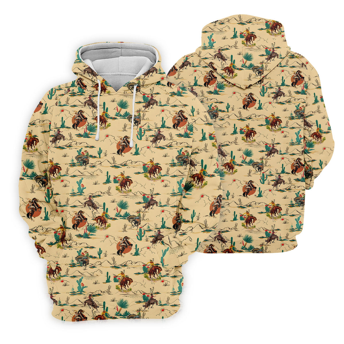 Vintage Cowboy Rodeo Desert Pattern Hawaiian Golf Shirt, Women’s Golf Polo, Printed Golf Shirt