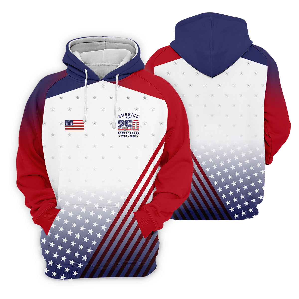 America 250 Anniversary 1776-2026 Flag Logo Golf Shirts For Men, Patriotic 4th Of July Golf Shirt