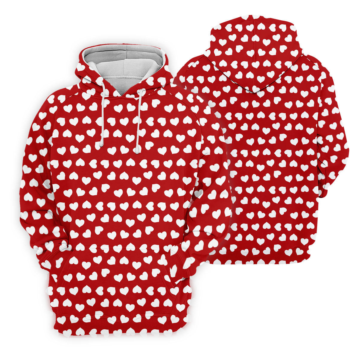 White And Red Heart Pattern Women's Golf Tops, Valentine Golf Gift, Ladies Golf Polos, Golf Gift For Ladies