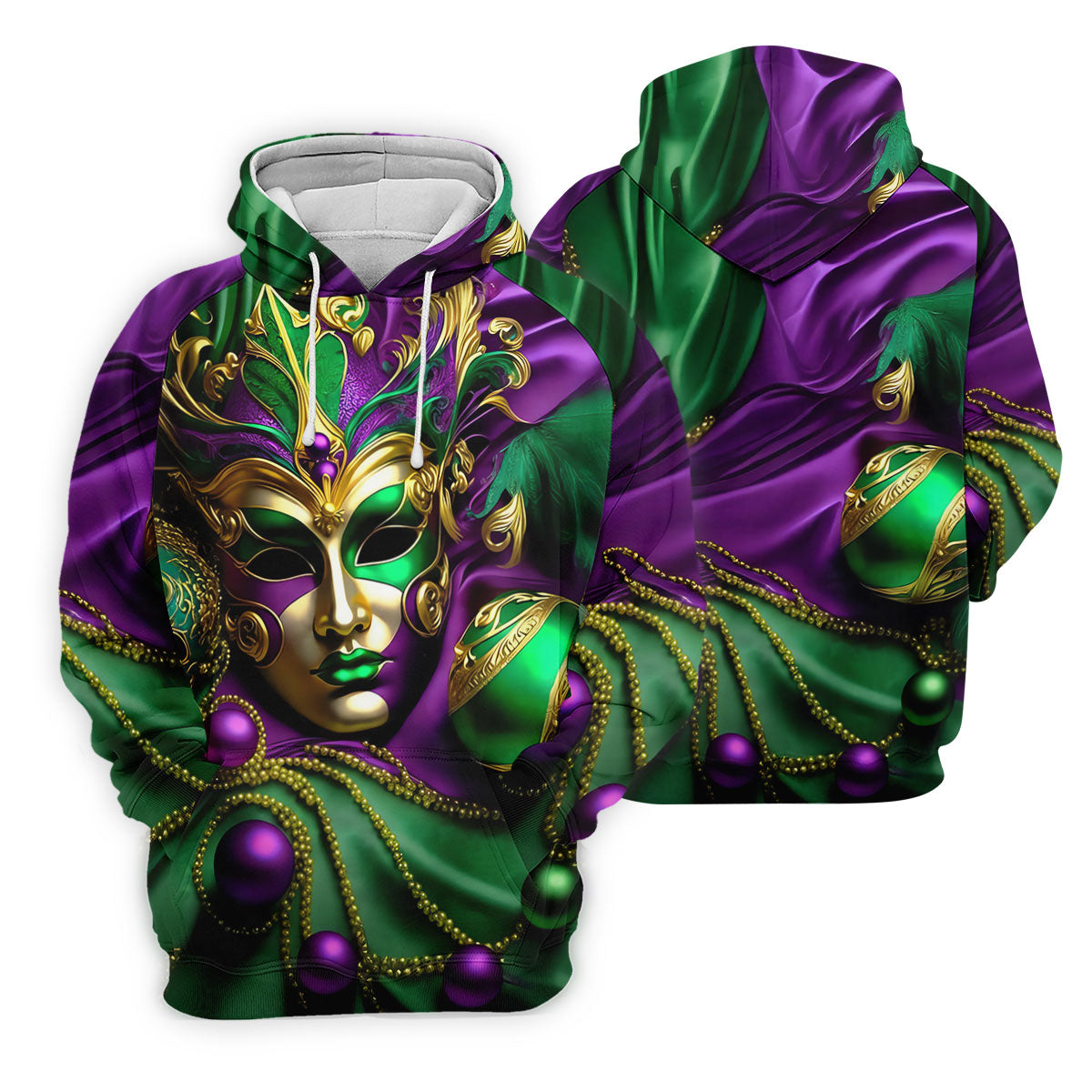 Mardi Gras Face Mask Purple Green Gold Women's Golf Tops, Ladies Golf Polos, Women's Polo Shirt