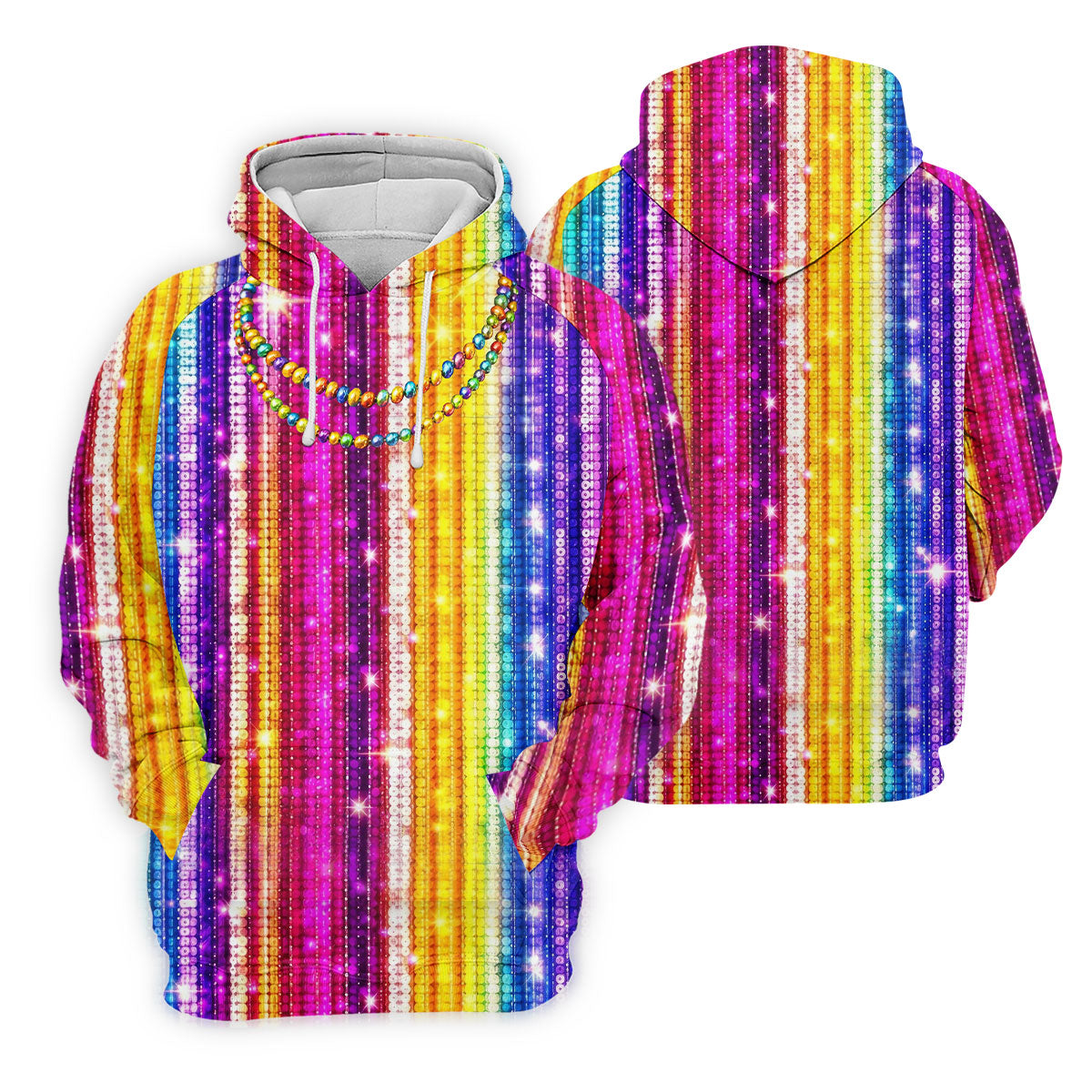 Mardi Gras Sequinned Glitter Print Golf Tops For Men, Polo ShirtFor Men, Golf Shirts For Men