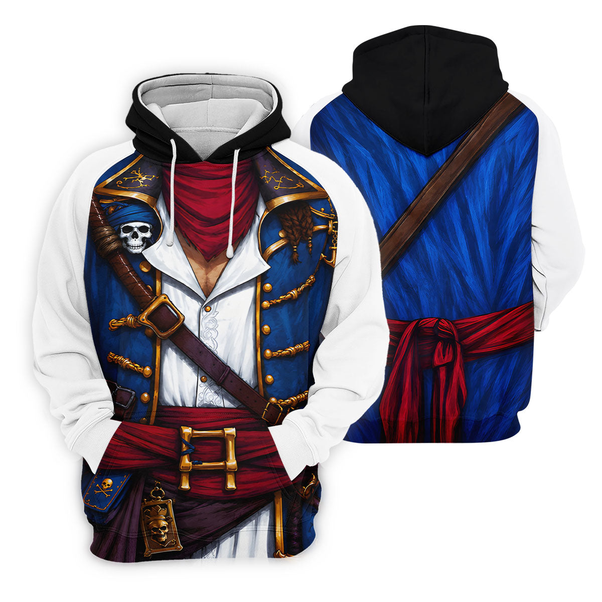 Caribbean Pirate Golf Shirt, Classic Buccaneer Captain Uniform, Golf Shirt For Women