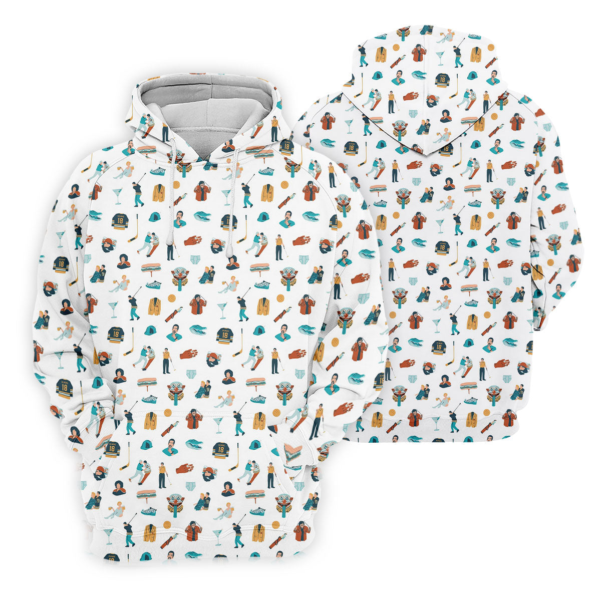30th Anniversary Sport Movie Character White Golf Shirt, Men's Funny Golf Shirts, Golf Shirts For Men