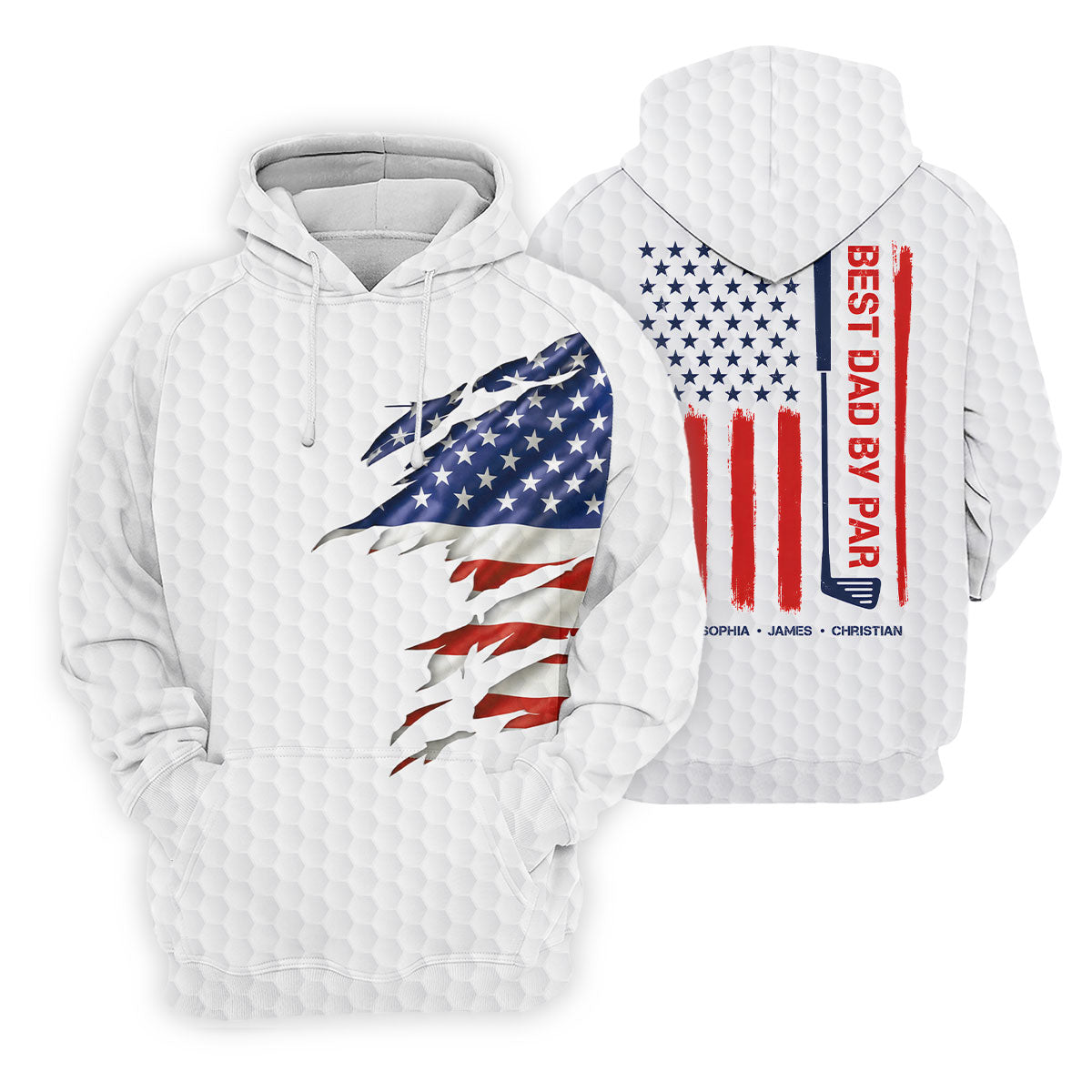 Best Dad By Par Patriotic Golf Shirt, US Flag Golf Shirt For Dad, Golf Tops For Men, Father's Day Golf Gift