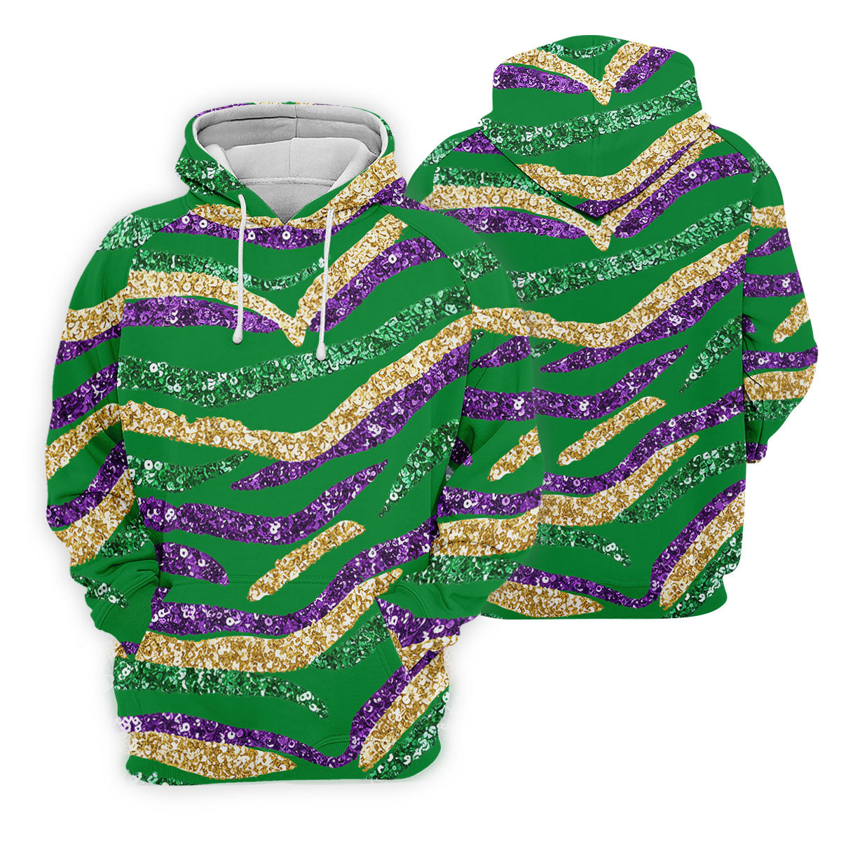 Purple Green Gold Sequin Pattern Green Golf Shirt, Mardi Gras Golf Shirt, Polo ShirtFor Men